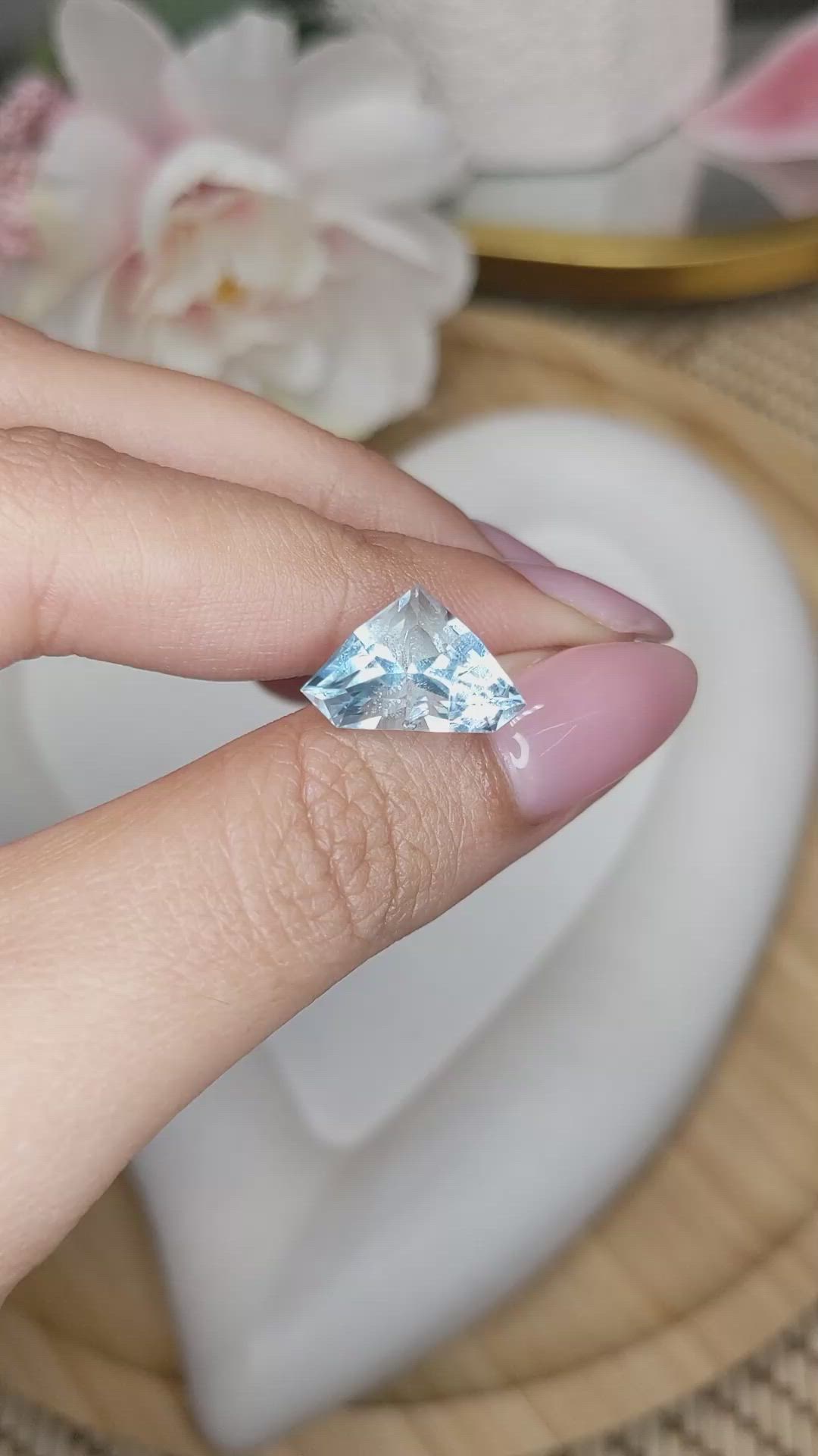4.72 Ct. Blue Aquamarine from Madagascar Size Video