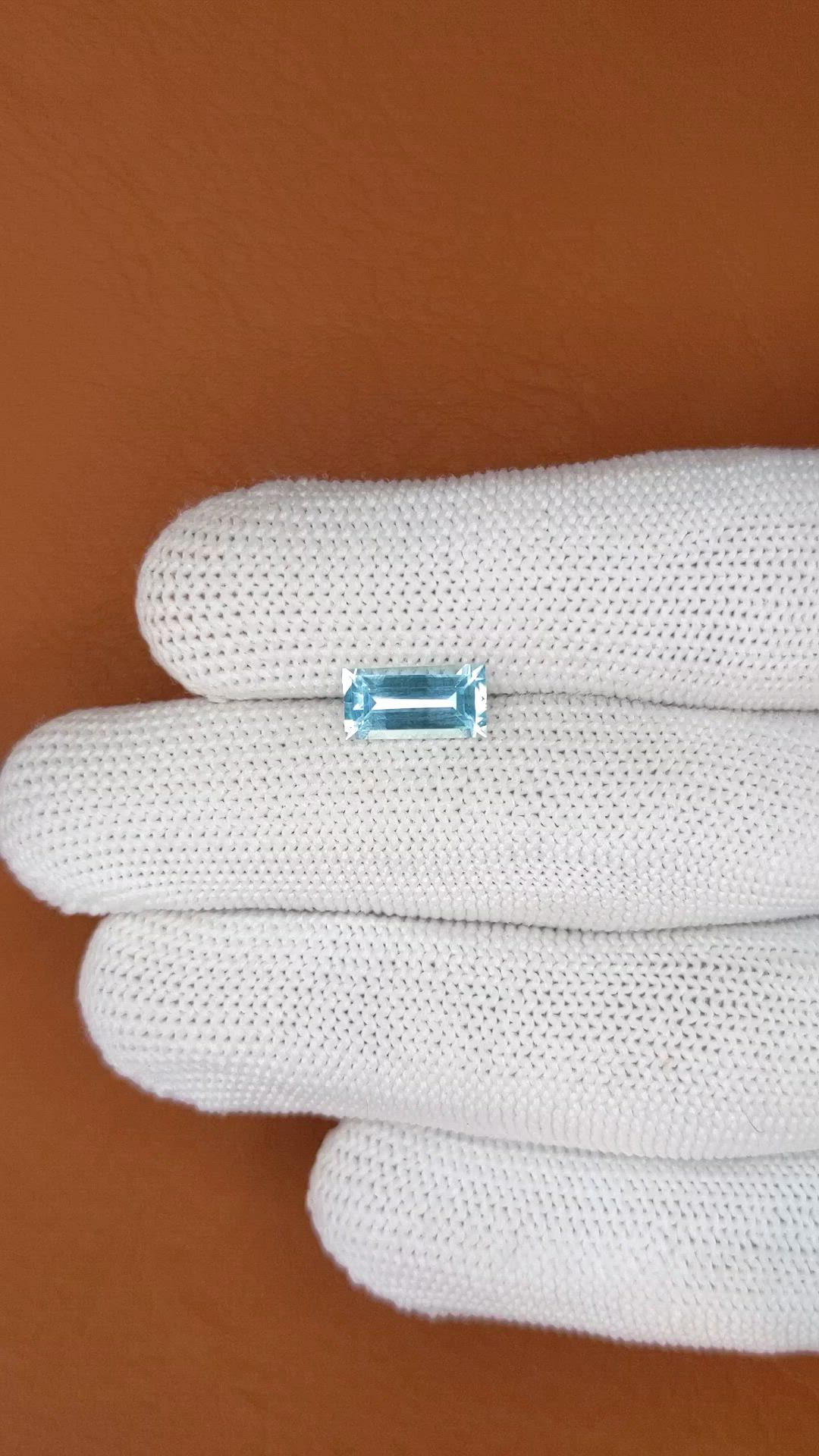 1.38 Ct. Blue Aquamarine from Madagascar Size Video