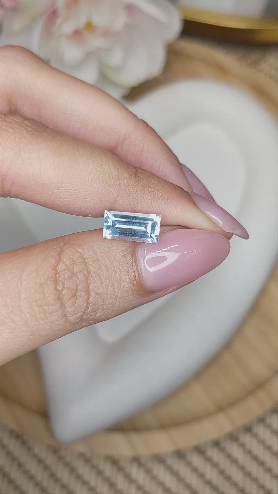 1.38 Ct. Blue Aquamarine from Madagascar Size Video