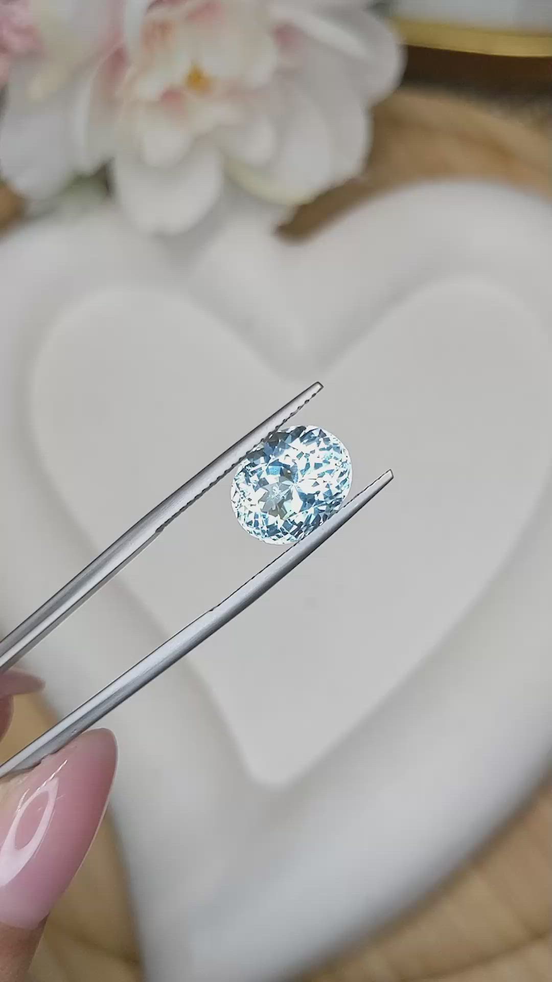 4.17 Ct. Blue Aquamarine from Madagascar Size Video
