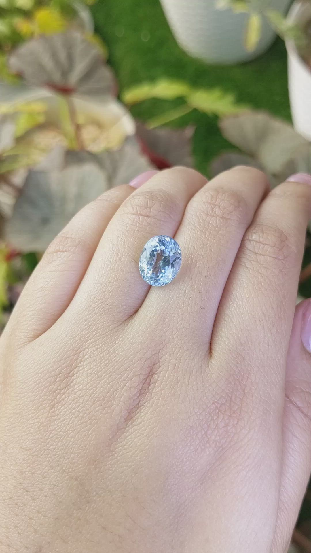 4.17 Ct. Blue Aquamarine from Madagascar Size Video