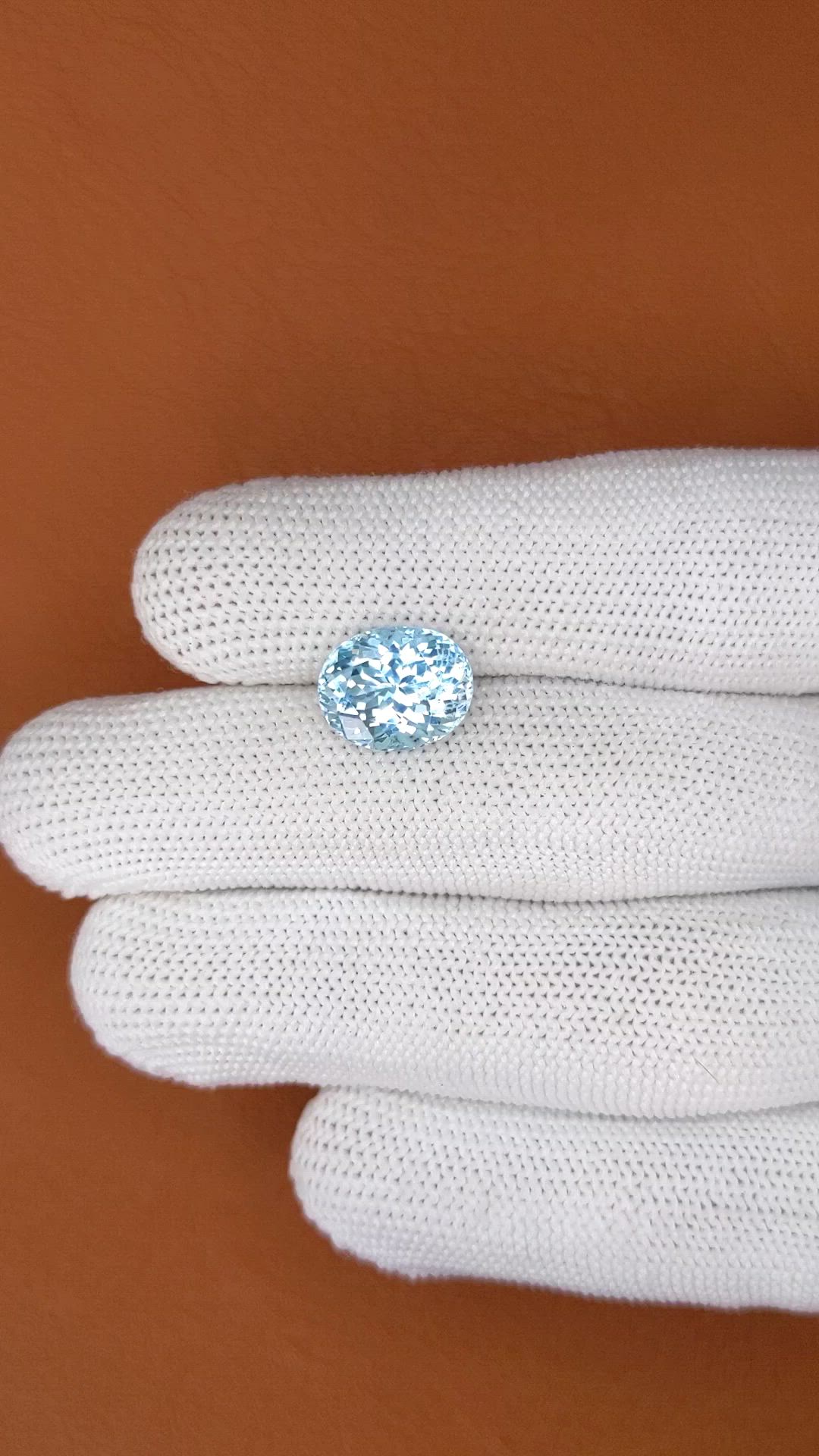 4.17 Ct. Blue Aquamarine from Madagascar Size Video