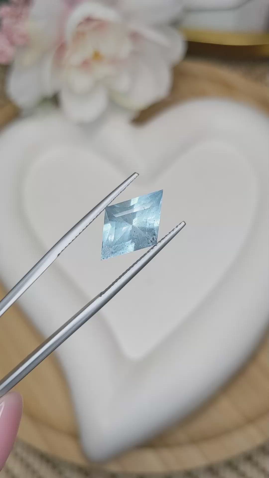 4.45 Ct. Blue Aquamarine from Madagascar Size Video