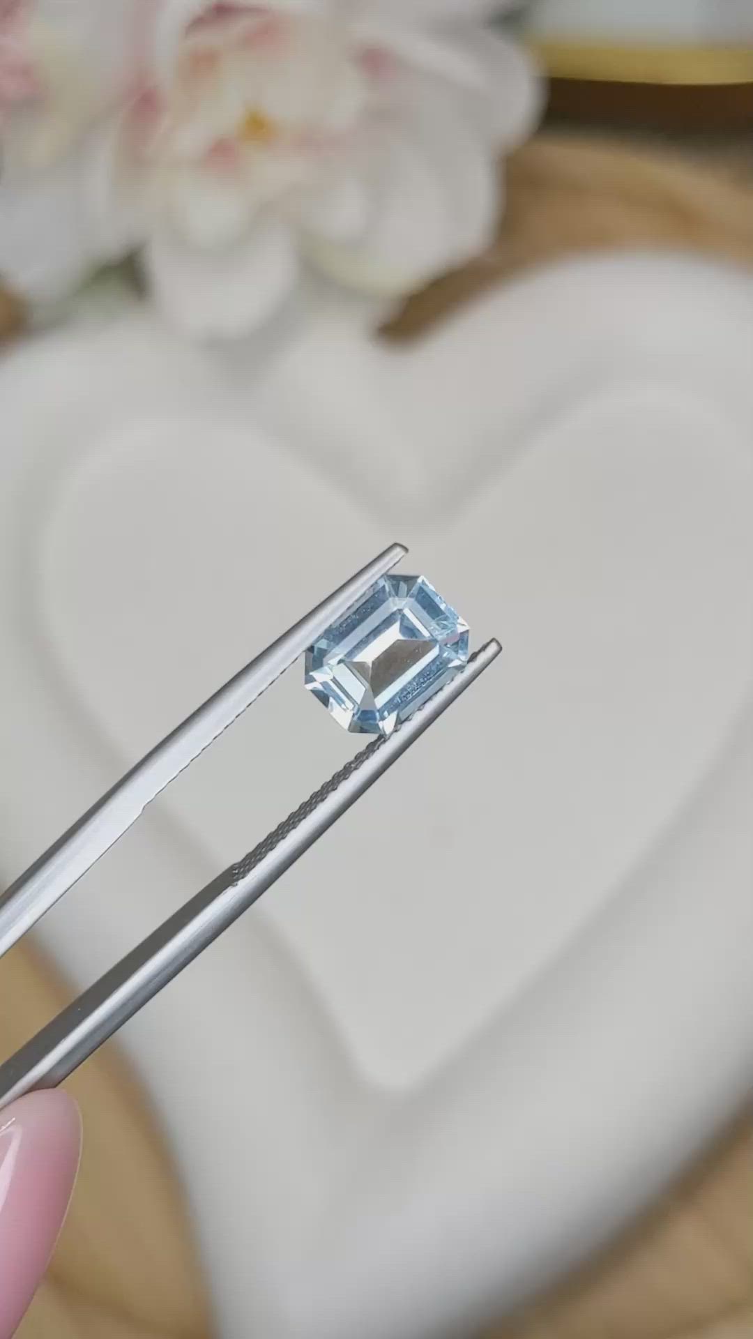 1.59 Ct. Blue Aquamarine from Madagascar Size Video