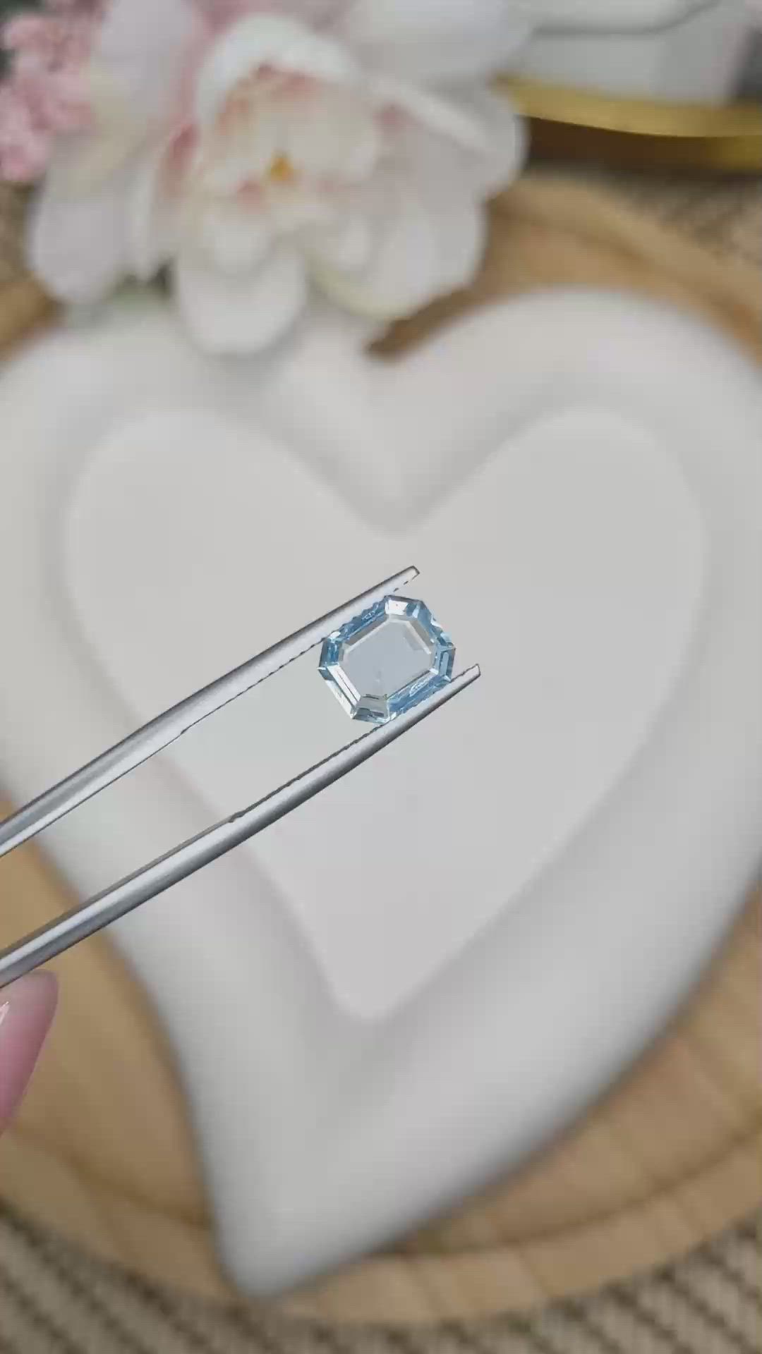 1.63 Ct. Blue Aquamarine from Madagascar Size Video