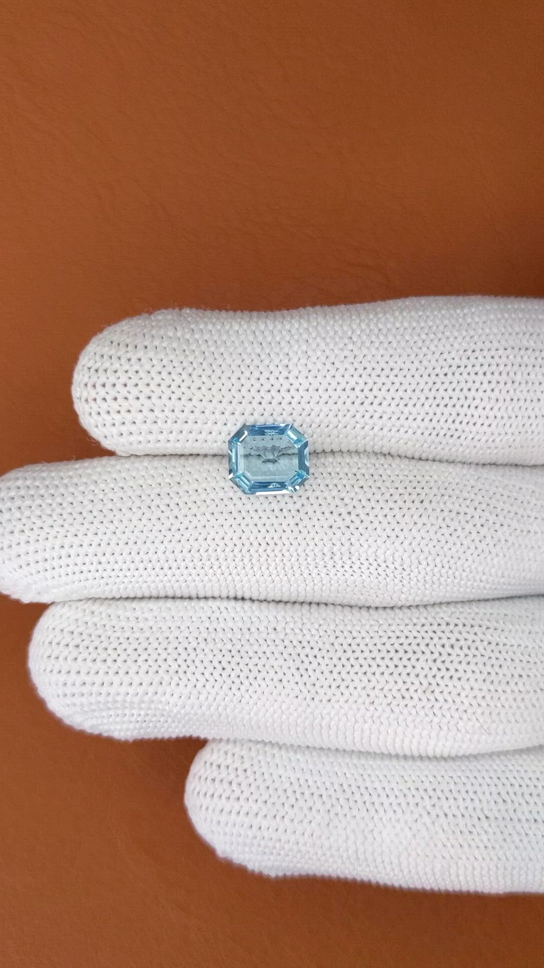 1.63 Ct. Blue Aquamarine from Madagascar Size Video
