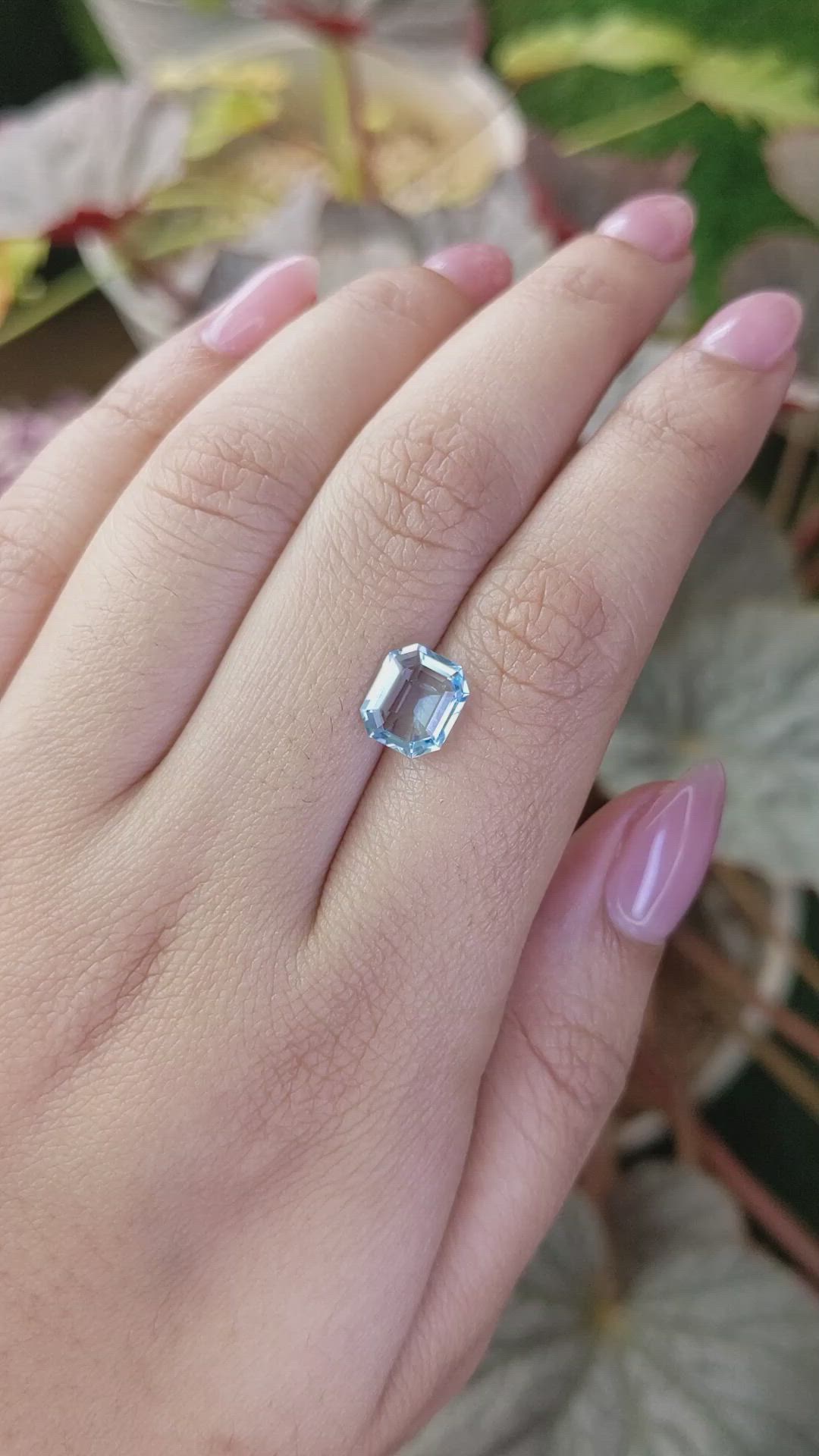1.63 Ct. Blue Aquamarine from Madagascar Size Video