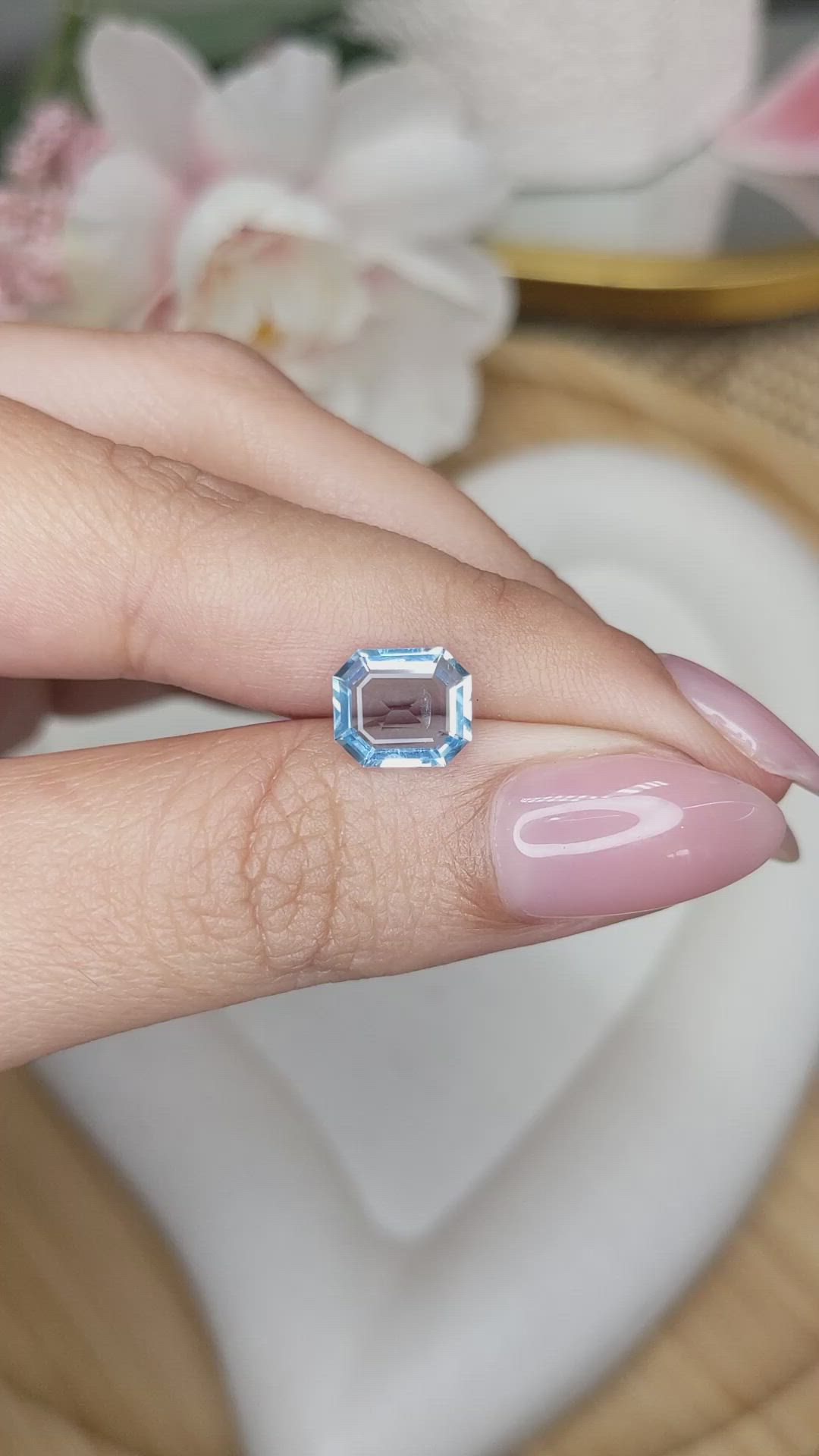 1.63 Ct. Blue Aquamarine from Madagascar Size Video
