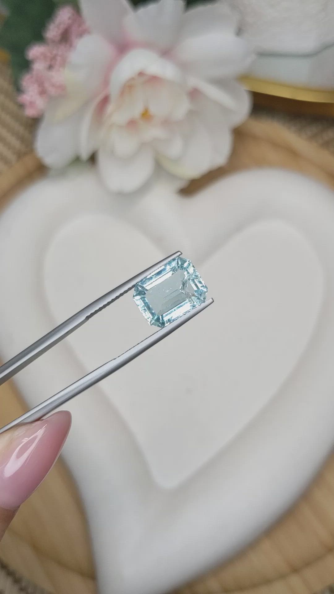 4.77 Ct. Blue Aquamarine from Madagascar Size Video