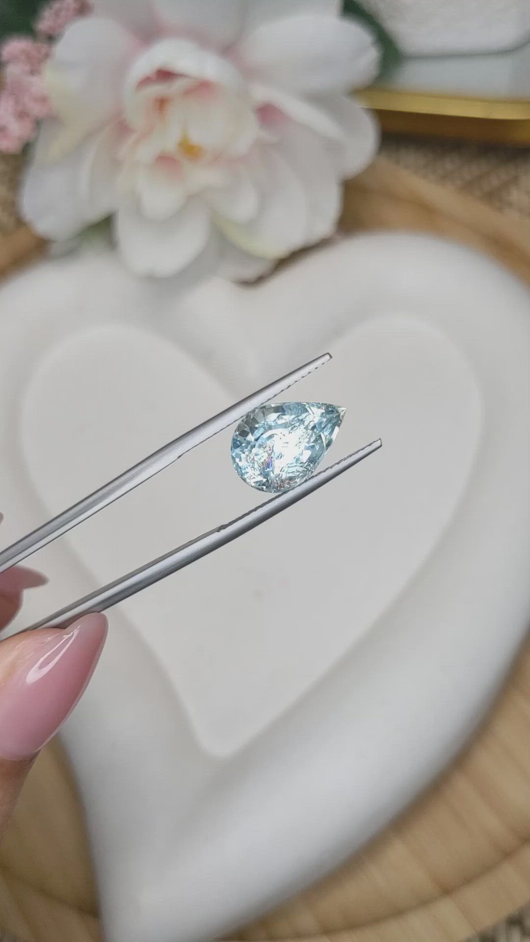 5.13 Ct. Blue Aquamarine from Madagascar Size Video