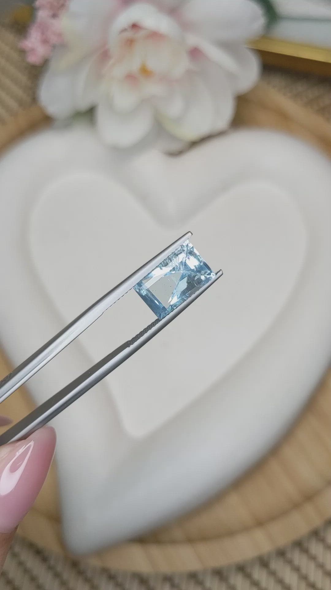 3.68 Ct. Blue Aquamarine from Madagascar Size Video