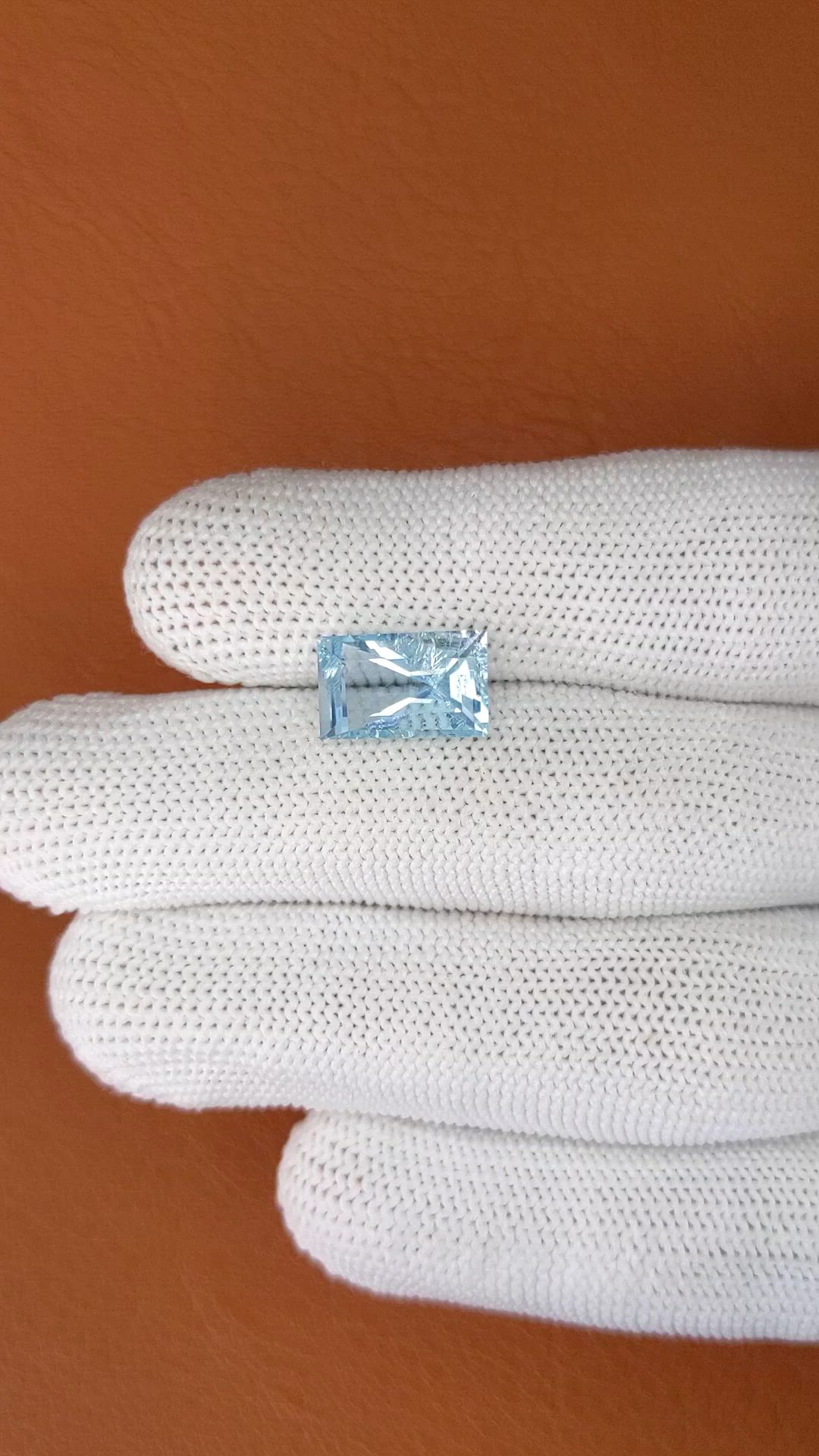 3.68 Ct. Blue Aquamarine from Madagascar Size Video