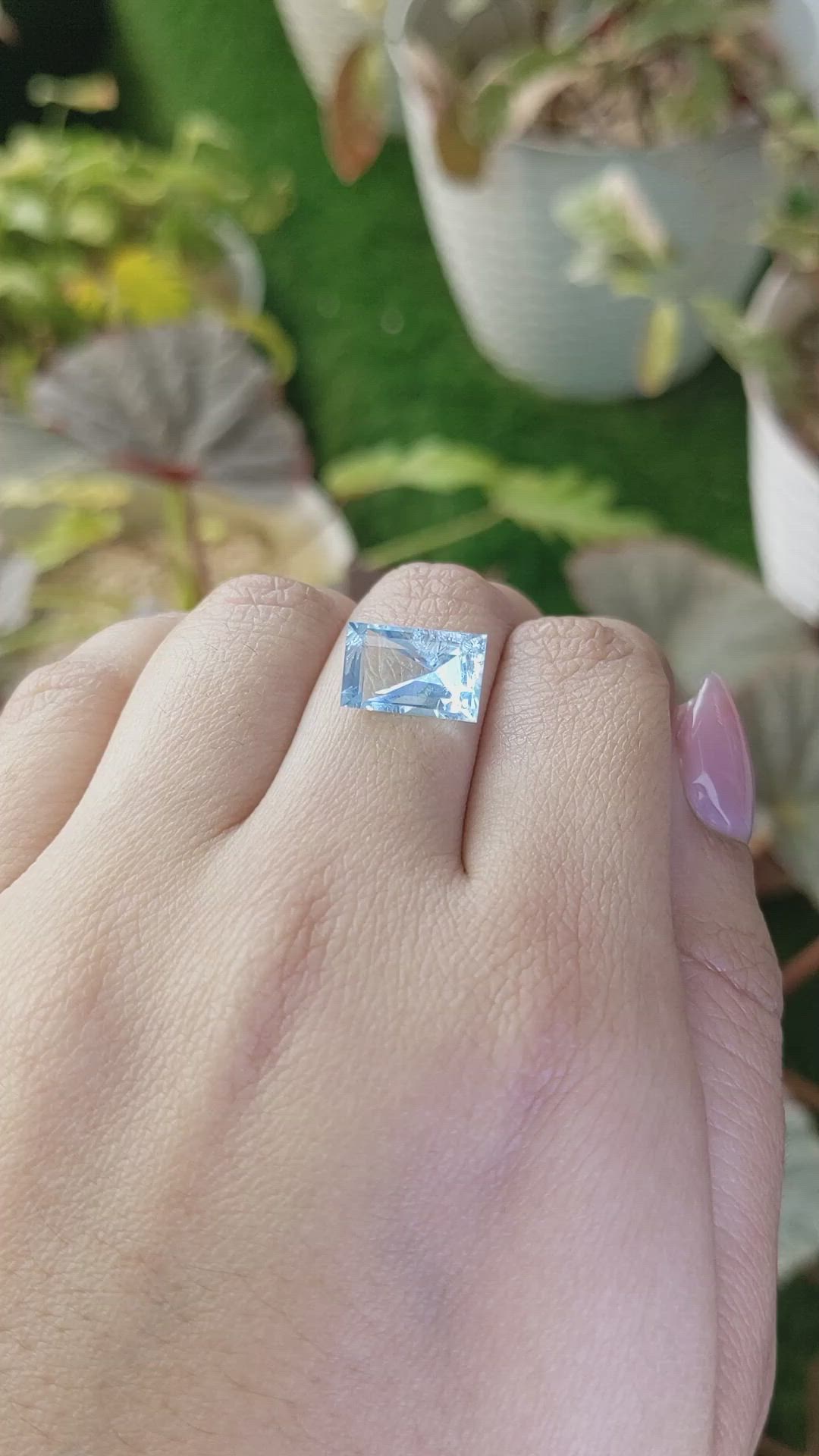 3.68 Ct. Blue Aquamarine from Madagascar Size Video