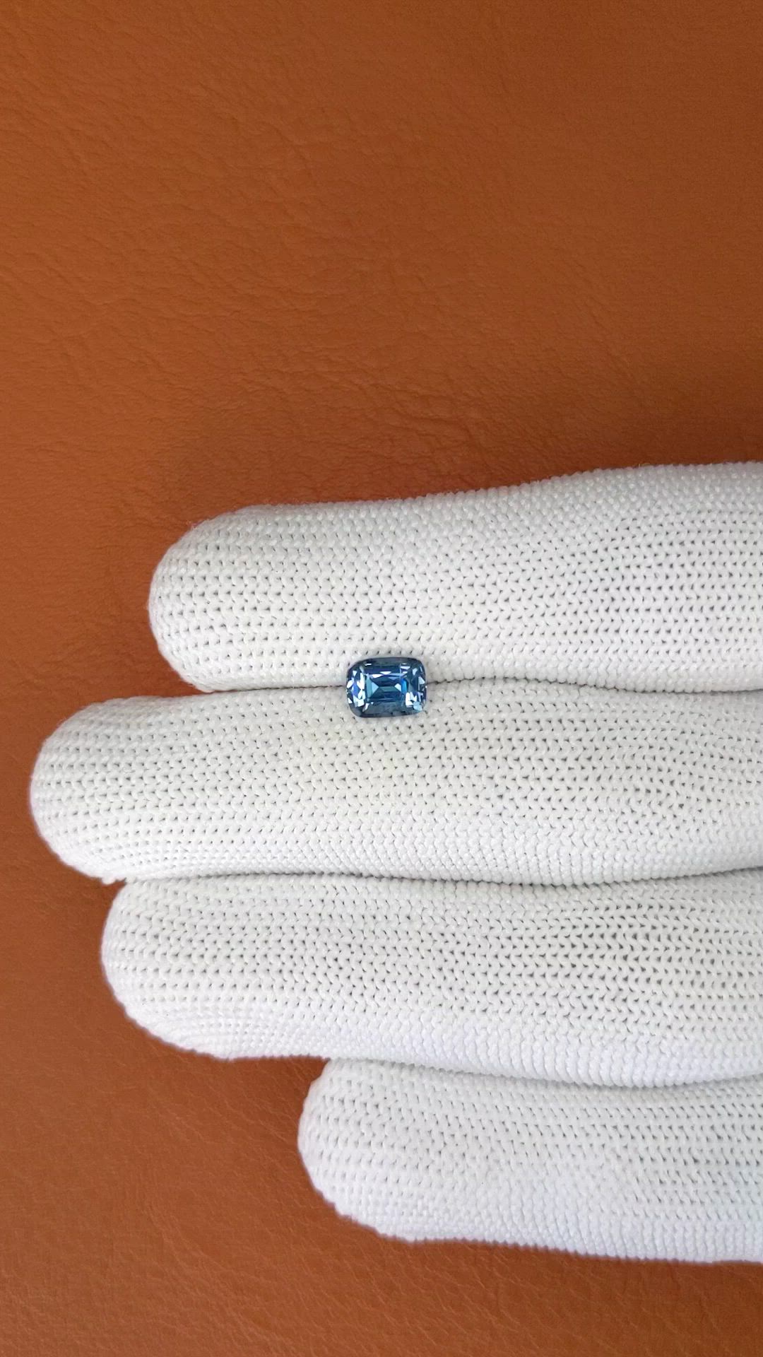 1.01 Ct. Blue Spinel from Ceylon (Sri Lanka) Size Video