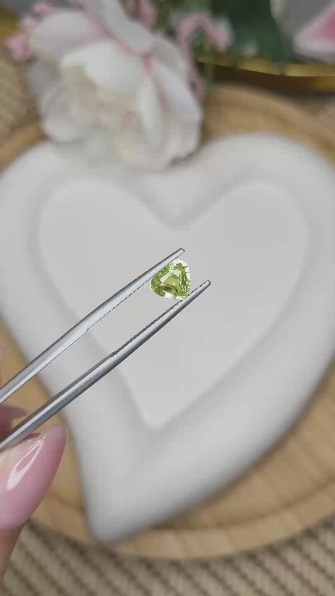 1.02 Ct. Yellowish Green Chrysoberyl from Ceylon (Sri Lanka) Size Video