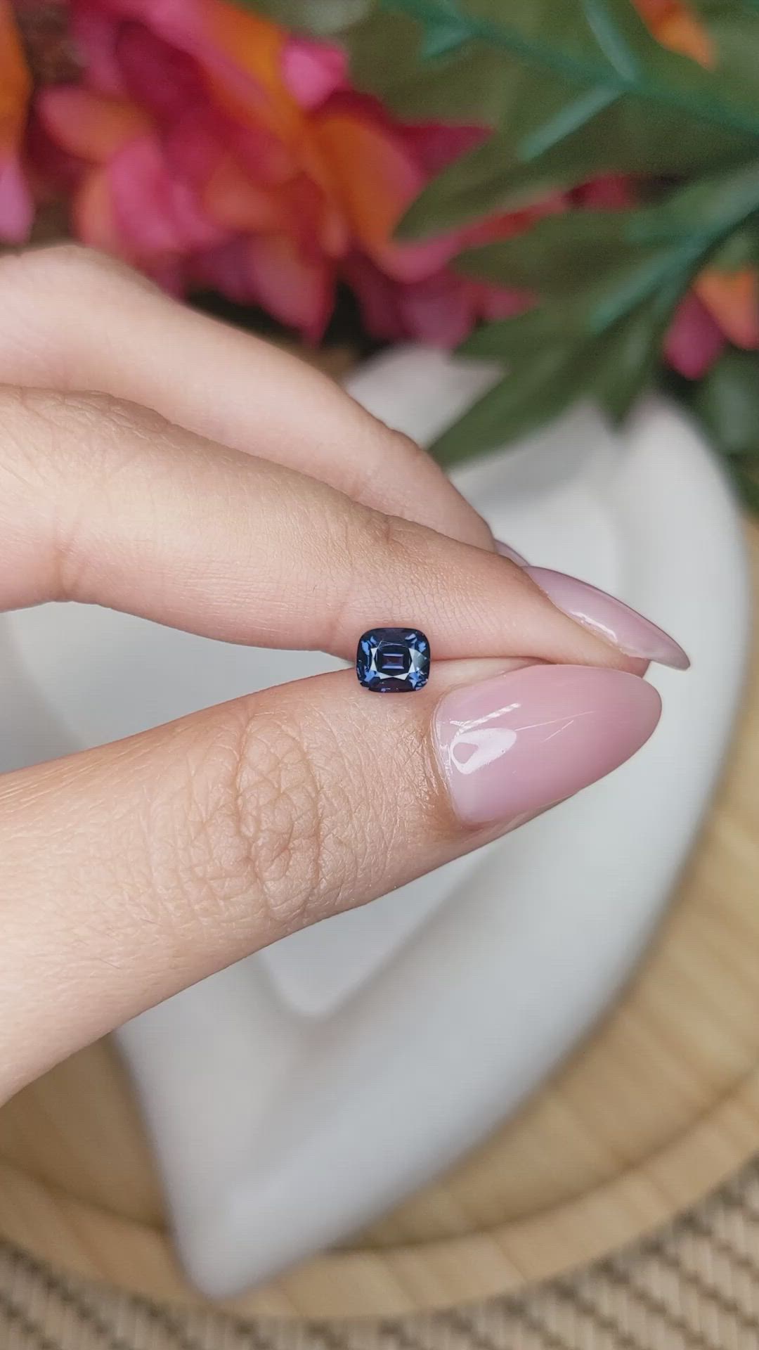0.81 Ct. Blue Cobalt Spinel from Ceylon (Sri Lanka) Size Video