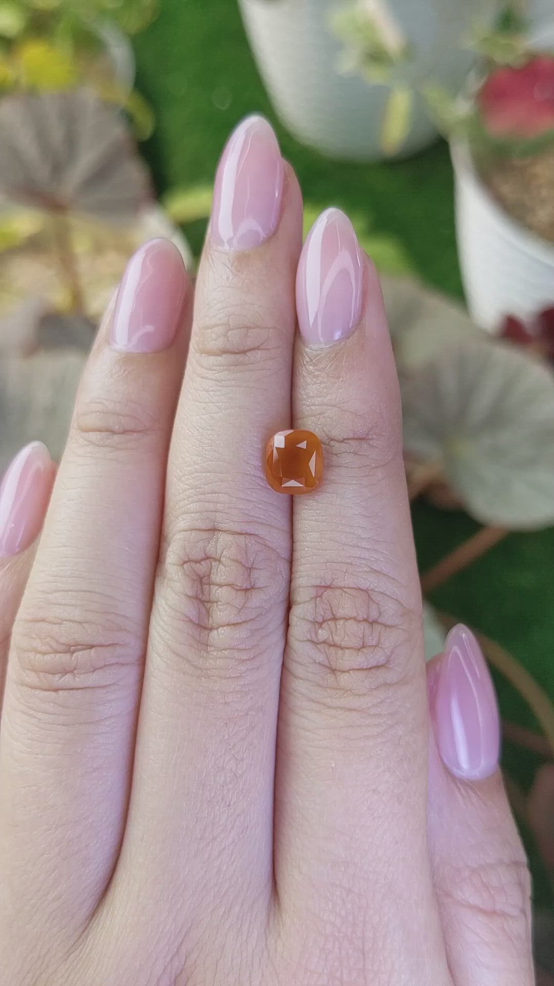 2.05 Ct. Orange Spessartite Garnet from Ceylon (Sri Lanka) Size Video