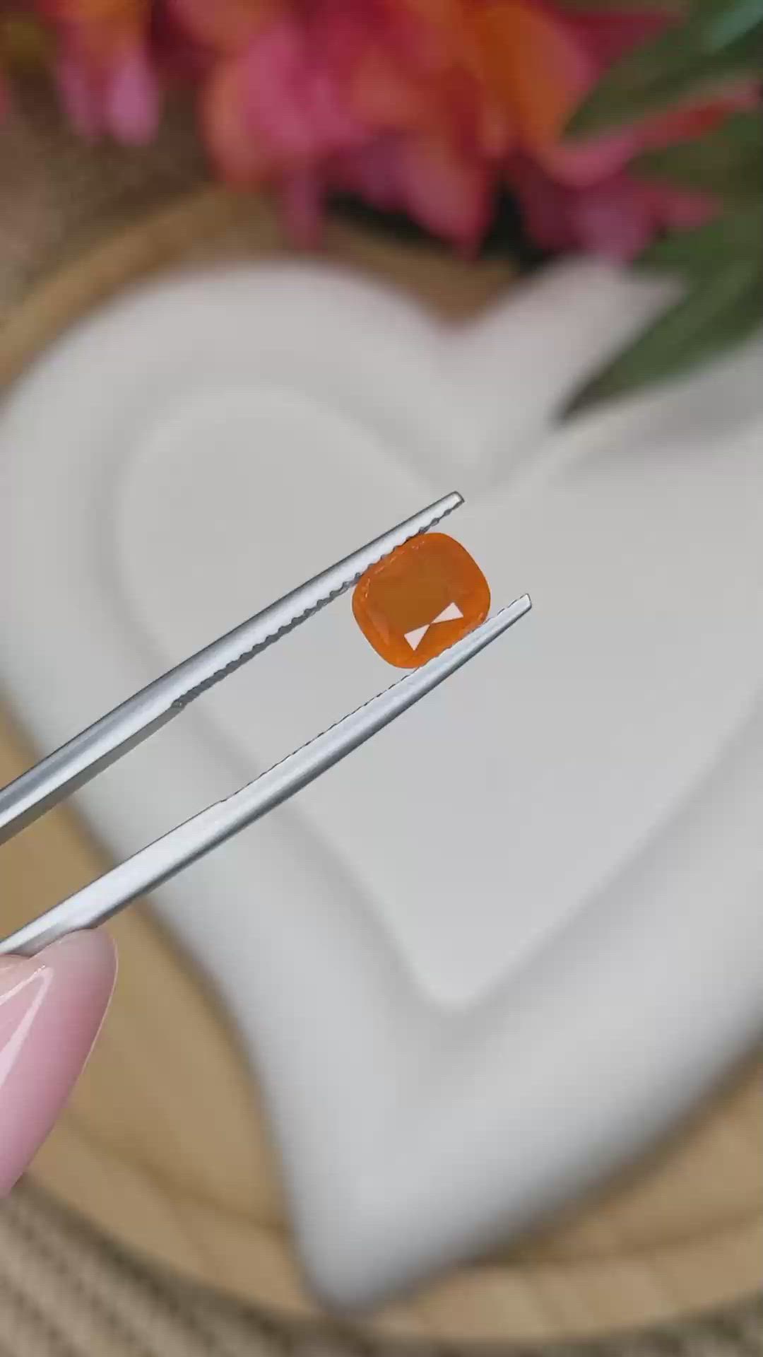 2.05 Ct. Orange Spessartite Garnet from Ceylon (Sri Lanka) Size Video