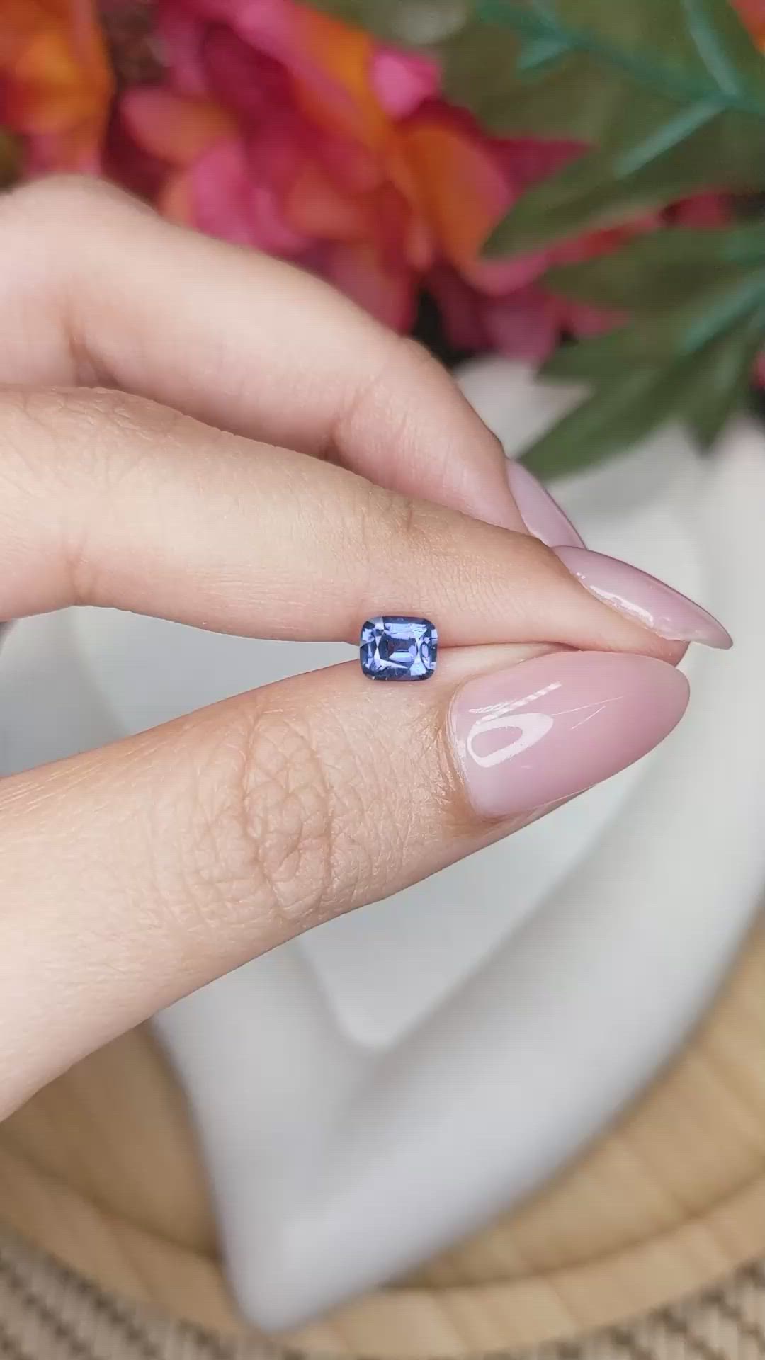 0.74 Ct. Blue Cobalt Spinel from Ceylon (Sri Lanka) Size Video