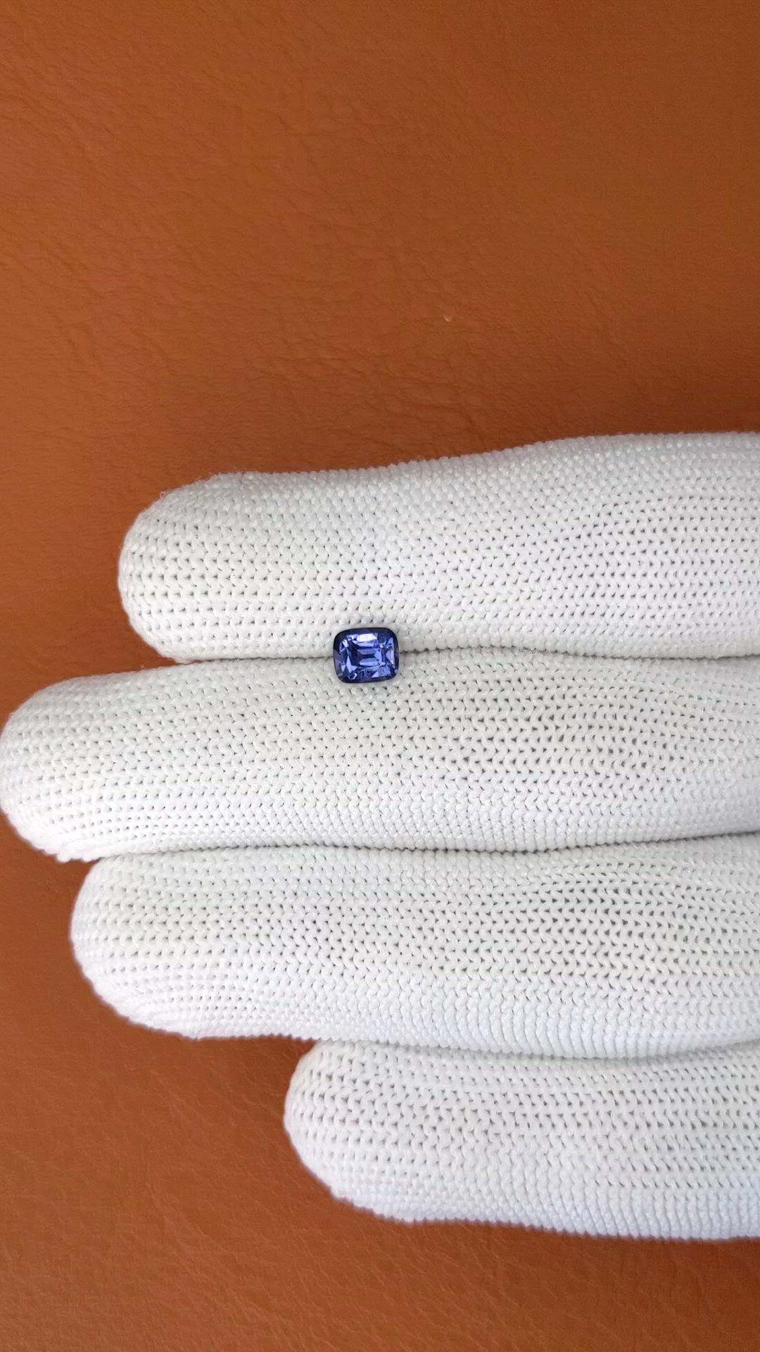 0.74 Ct. Blue Cobalt Spinel from Ceylon (Sri Lanka) Size Video