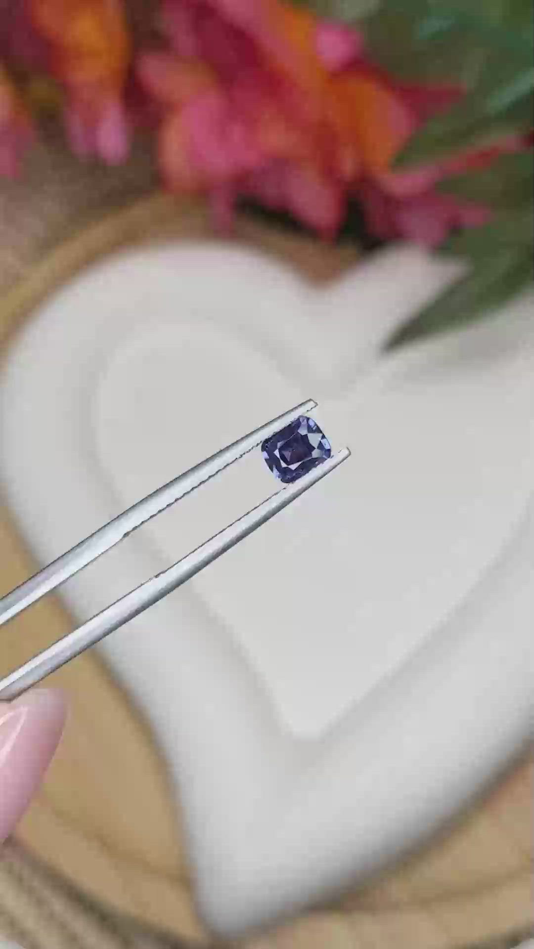 0.74 Ct. Blue Cobalt Spinel from Ceylon (Sri Lanka) Size Video