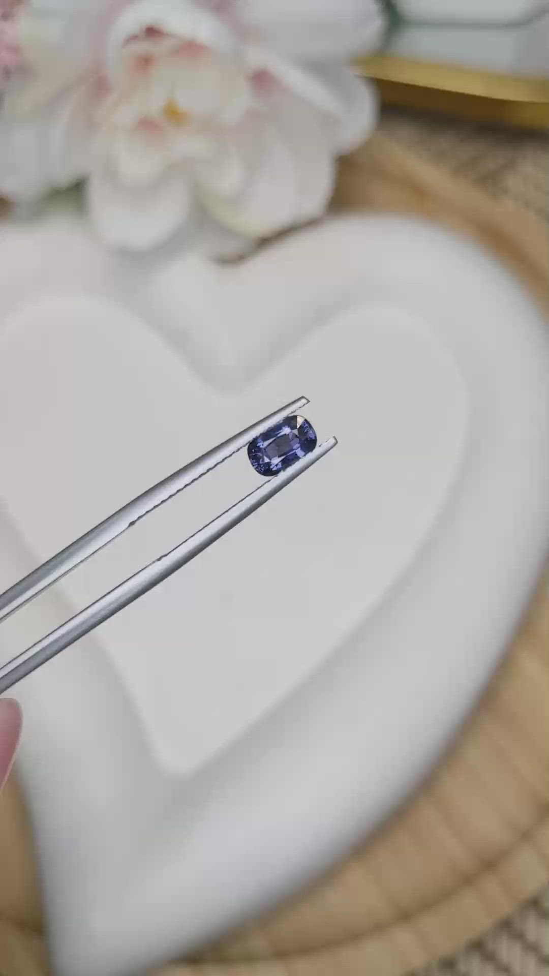 0.92 Ct. Blue Cobalt Spinel from Ceylon (Sri Lanka) Size Video