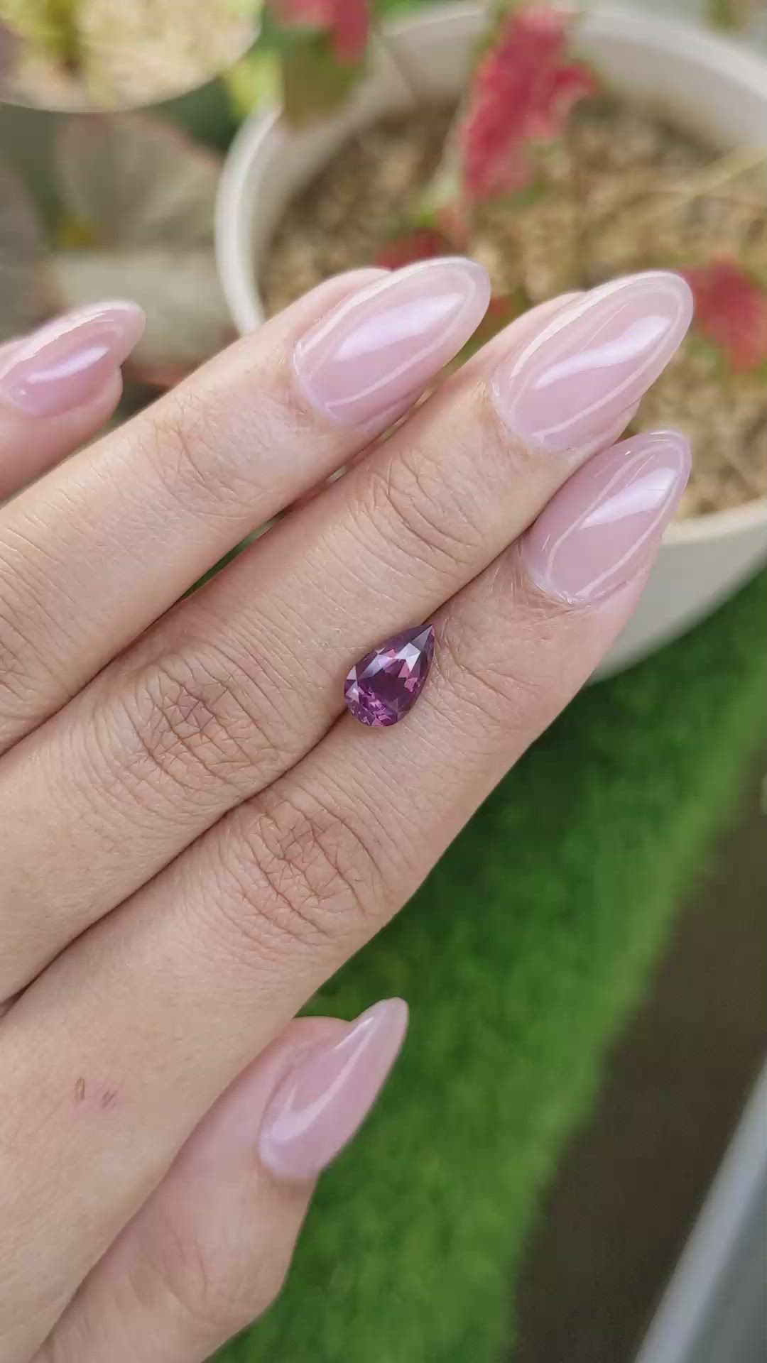 1.86 Ct. Purplish Pink Spinel from Ceylon (Sri Lanka) Size Video