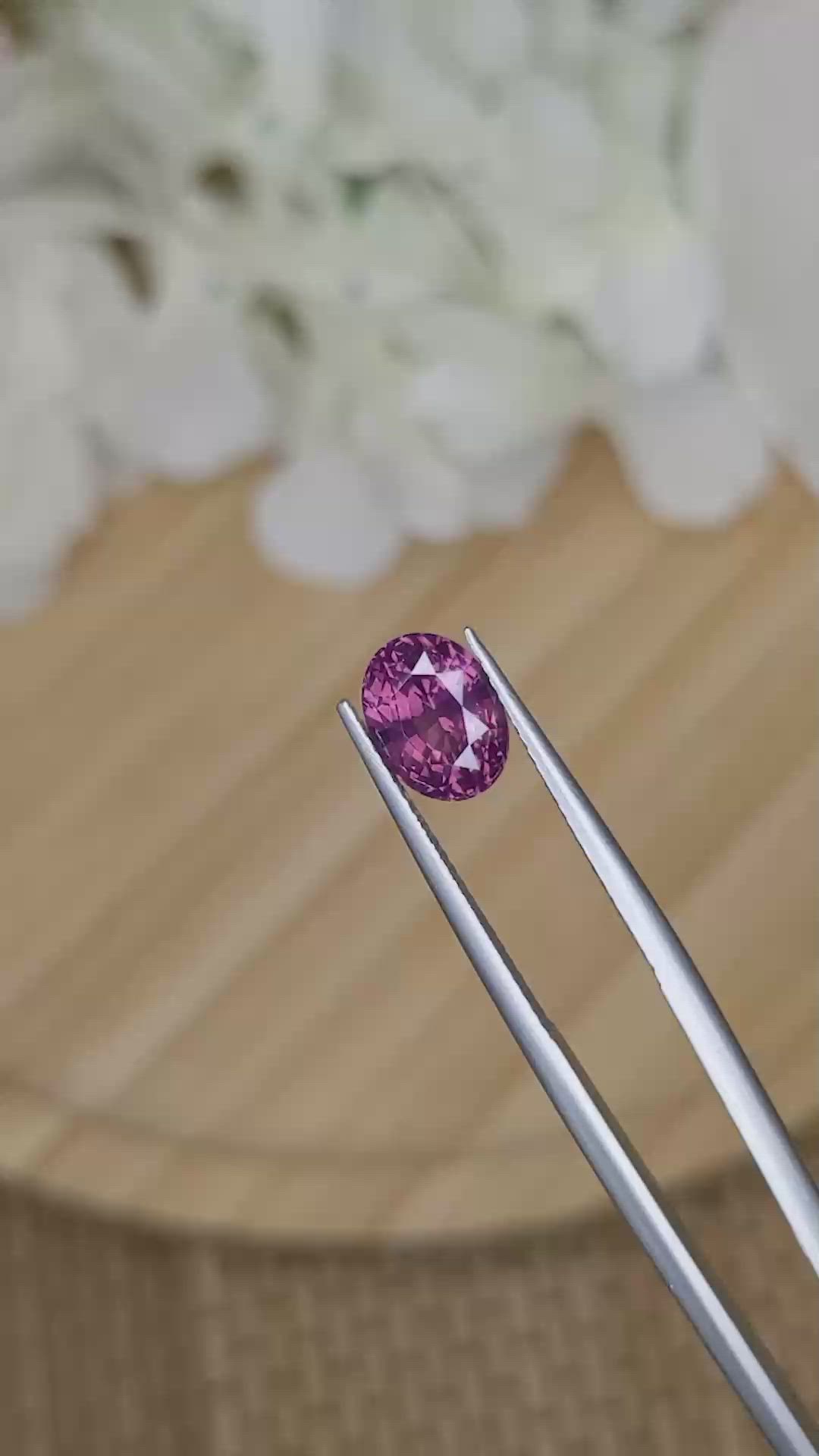 2.38 Ct. Pinkish Purple Spinel from Ceylon (Sri Lanka) Size Video