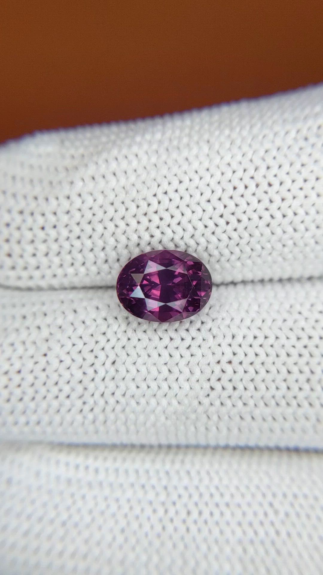 2.38 Ct. Pinkish Purple Spinel from Ceylon (Sri Lanka) Size Video
