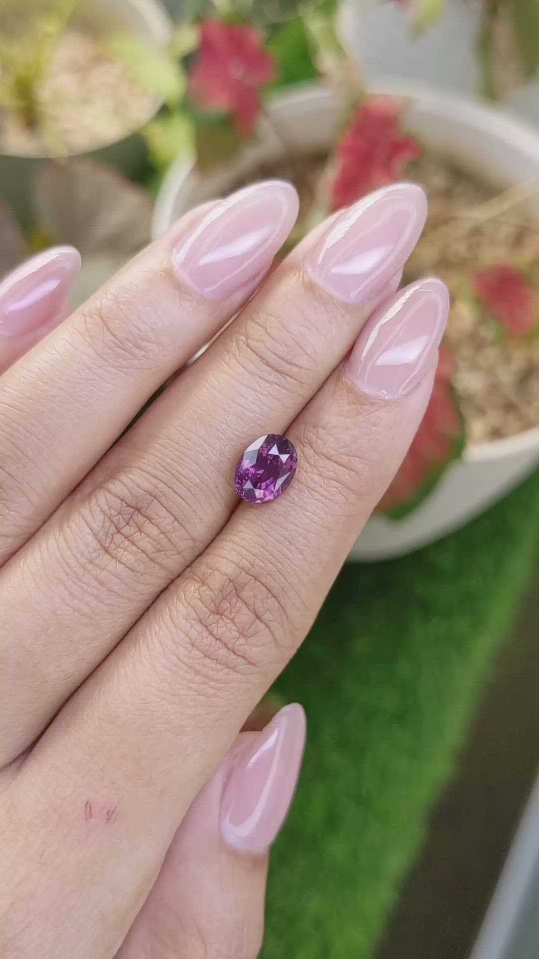 2.38 Ct. Pinkish Purple Spinel from Ceylon (Sri Lanka) Size Video