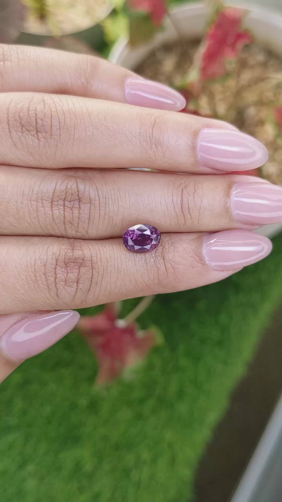 2.38 Ct. Pinkish Purple Spinel from Ceylon (Sri Lanka) Size Video