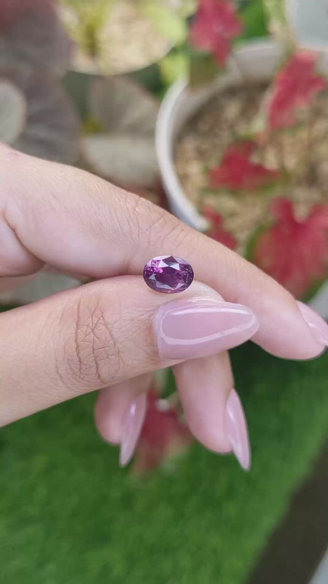 2.38 Ct. Pinkish Purple Spinel from Ceylon (Sri Lanka) Size Video