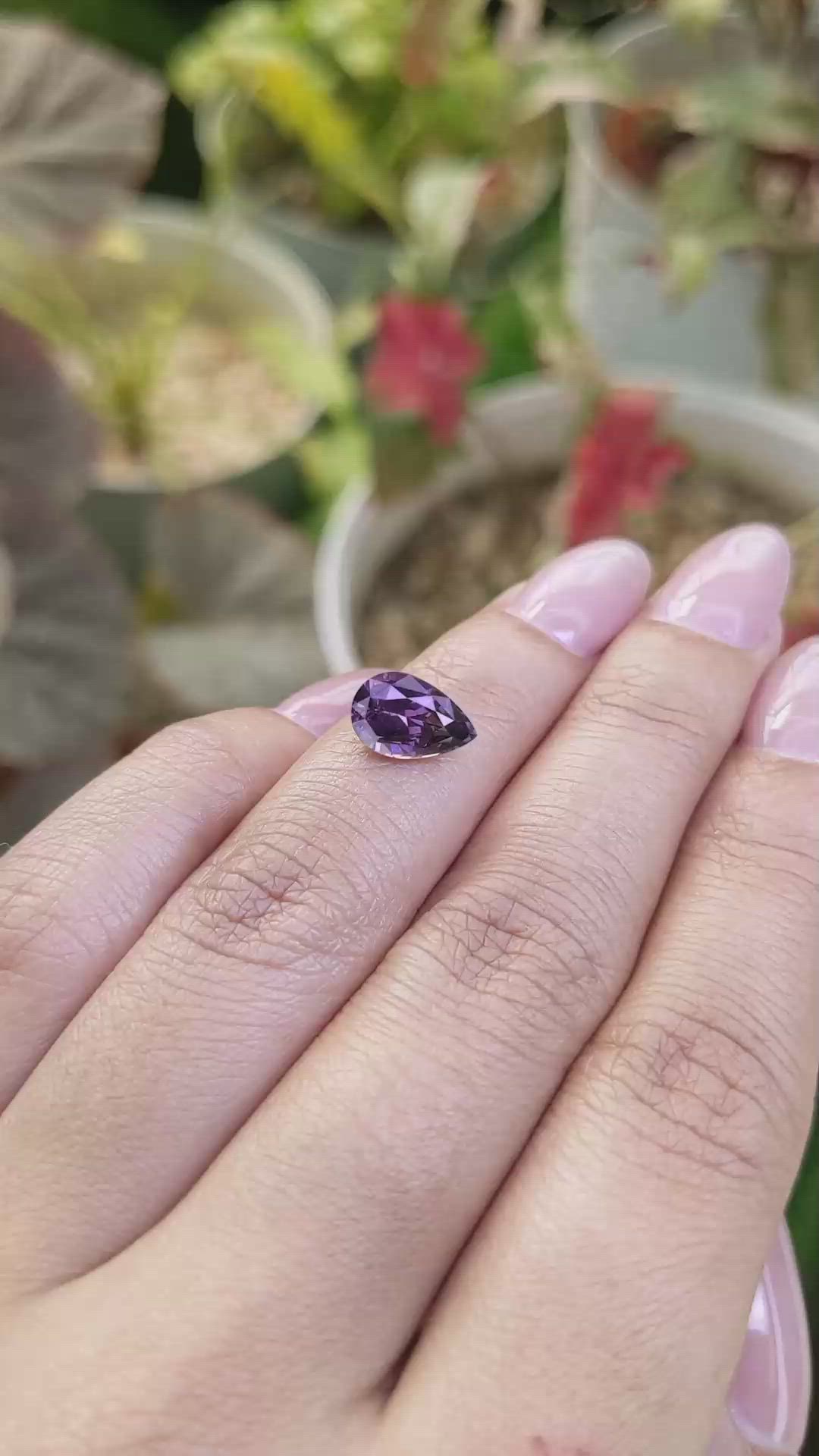 2.28 Ct. Pinkish Purple Spinel from Ceylon (Sri Lanka) Size Video