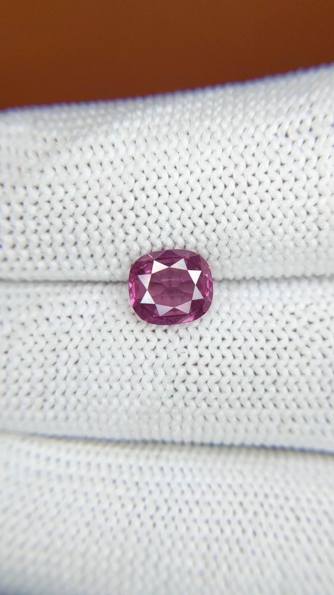 1.51 Ct. Purplish Pink Spinel from Ceylon (Sri Lanka) Size Video