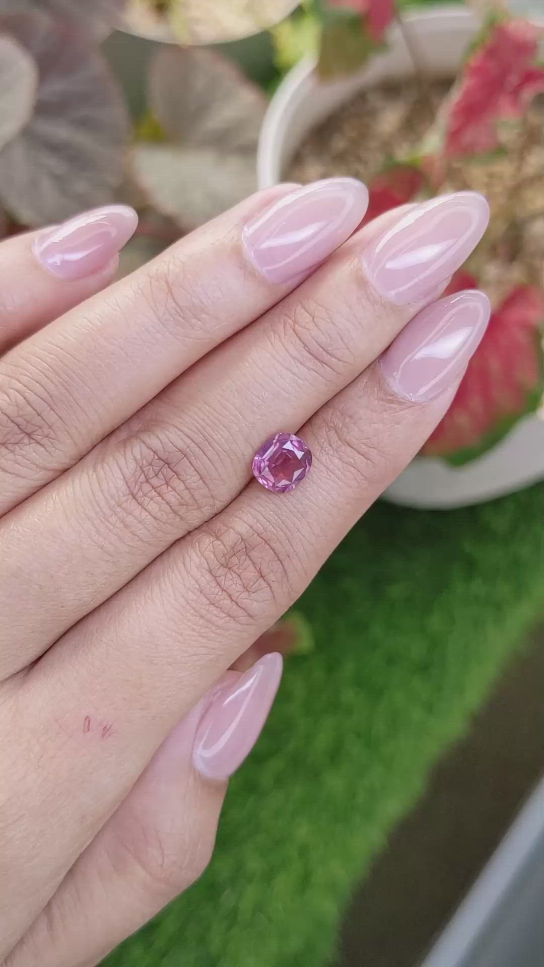 1.51 Ct. Purplish Pink Spinel from Ceylon (Sri Lanka) Size Video