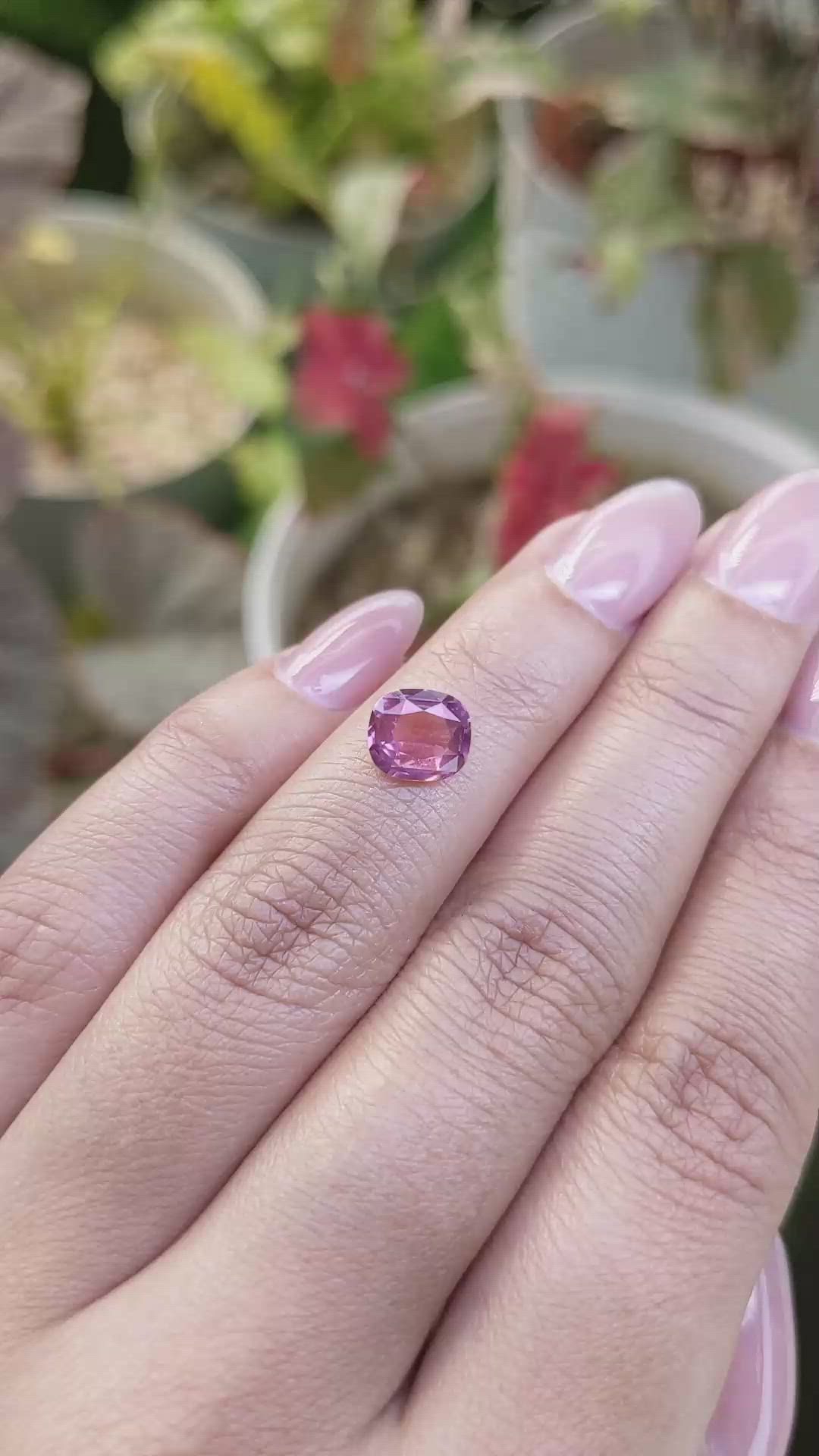 1.51 Ct. Purplish Pink Spinel from Ceylon (Sri Lanka) Size Video