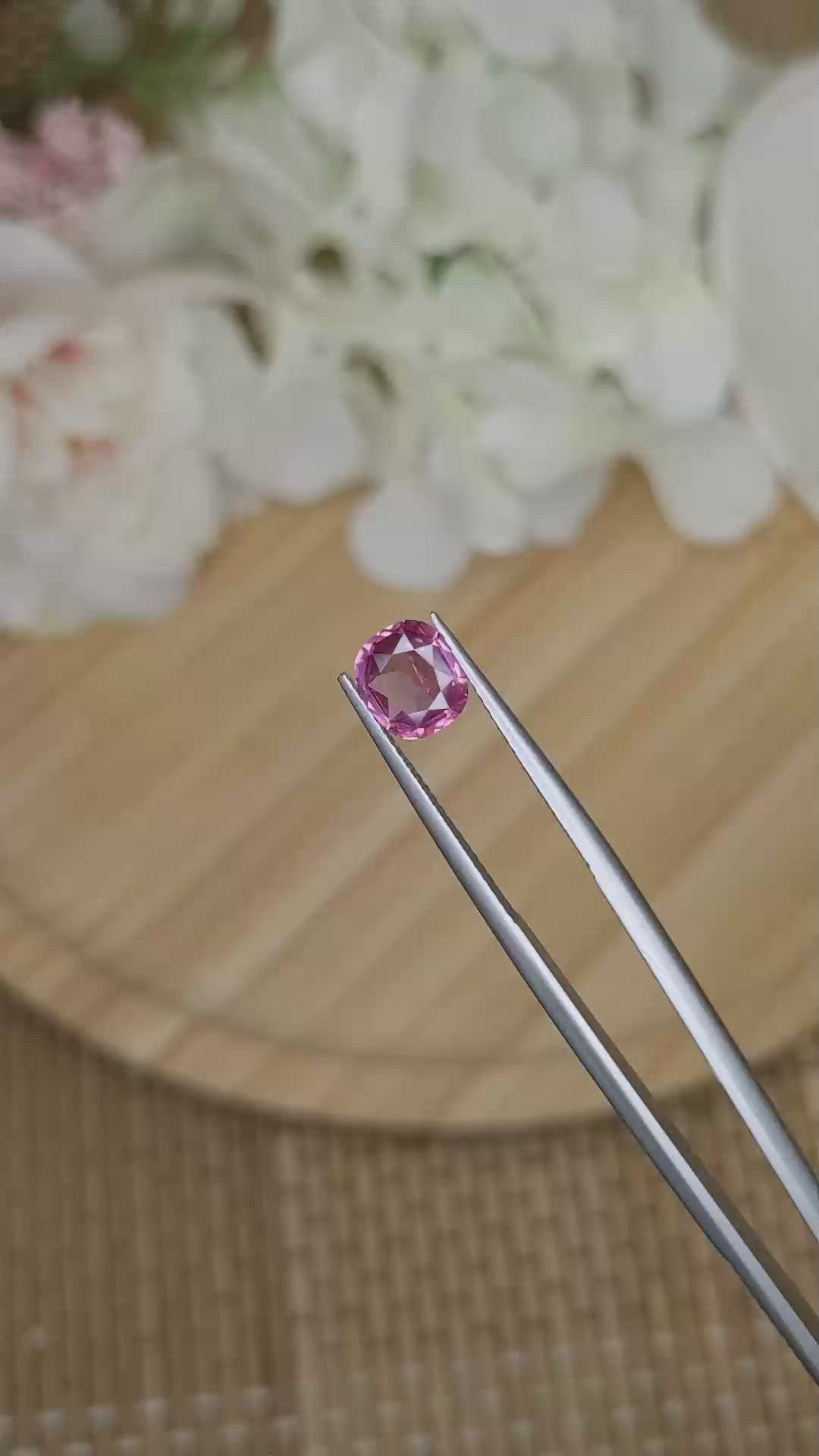 1.51 Ct. Purplish Pink Spinel from Ceylon (Sri Lanka) Size Video