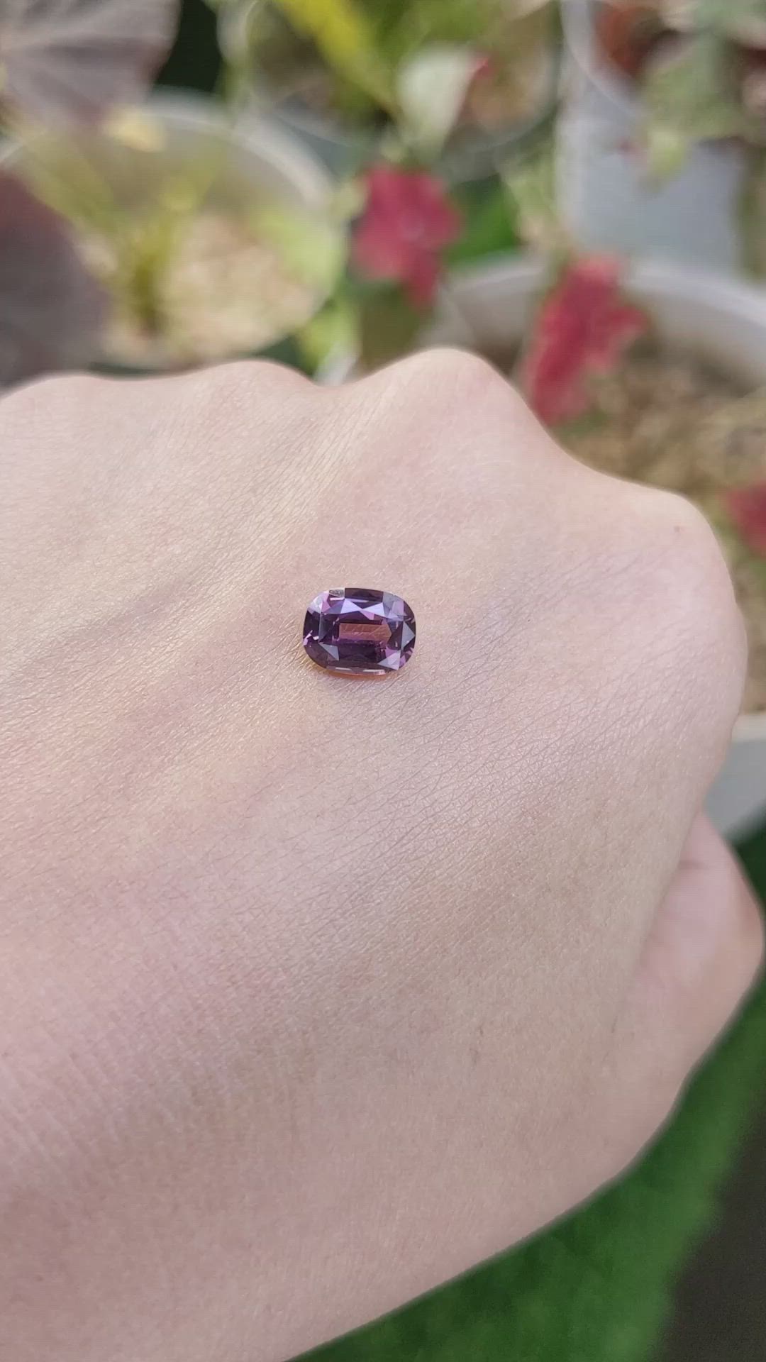 1.77 Ct. Pinkish Purple Spinel from Ceylon (Sri Lanka) Size Video