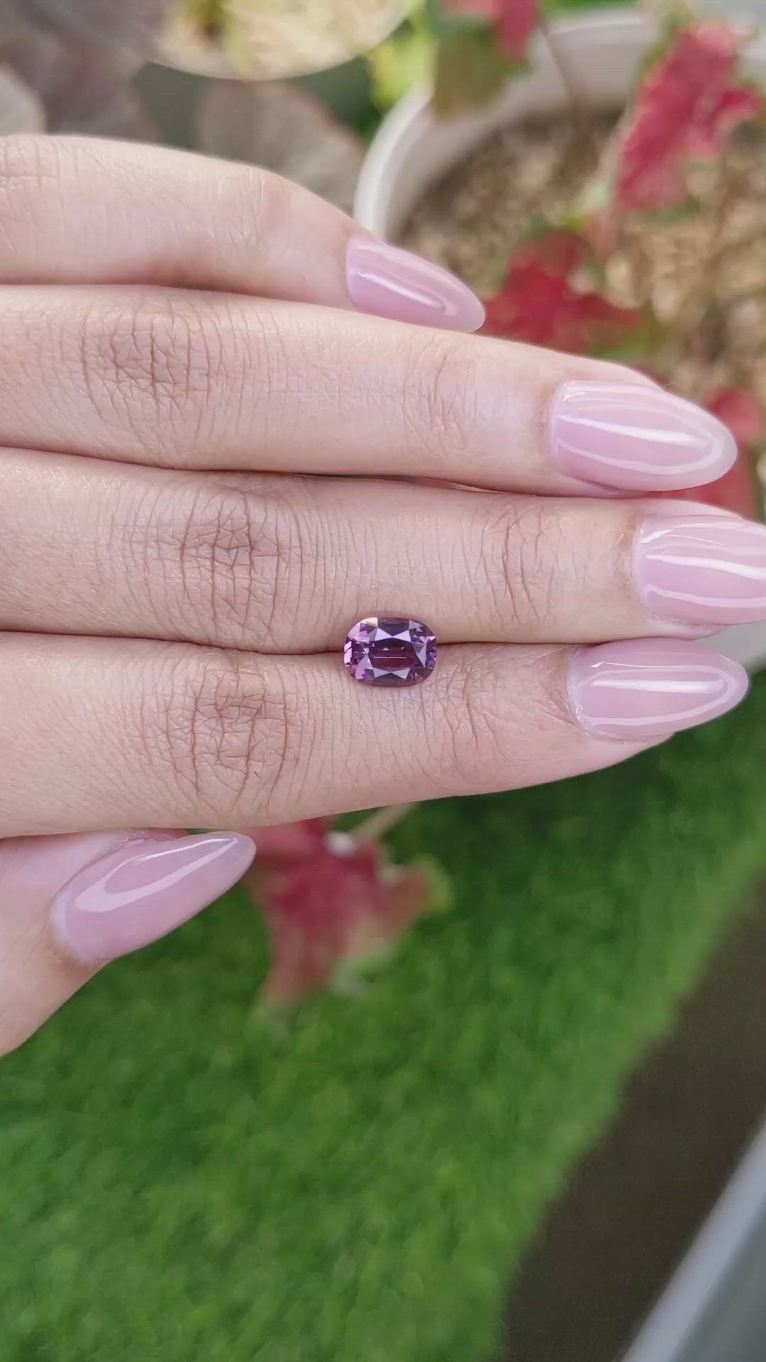 1.77 Ct. Pinkish Purple Spinel from Ceylon (Sri Lanka) Size Video
