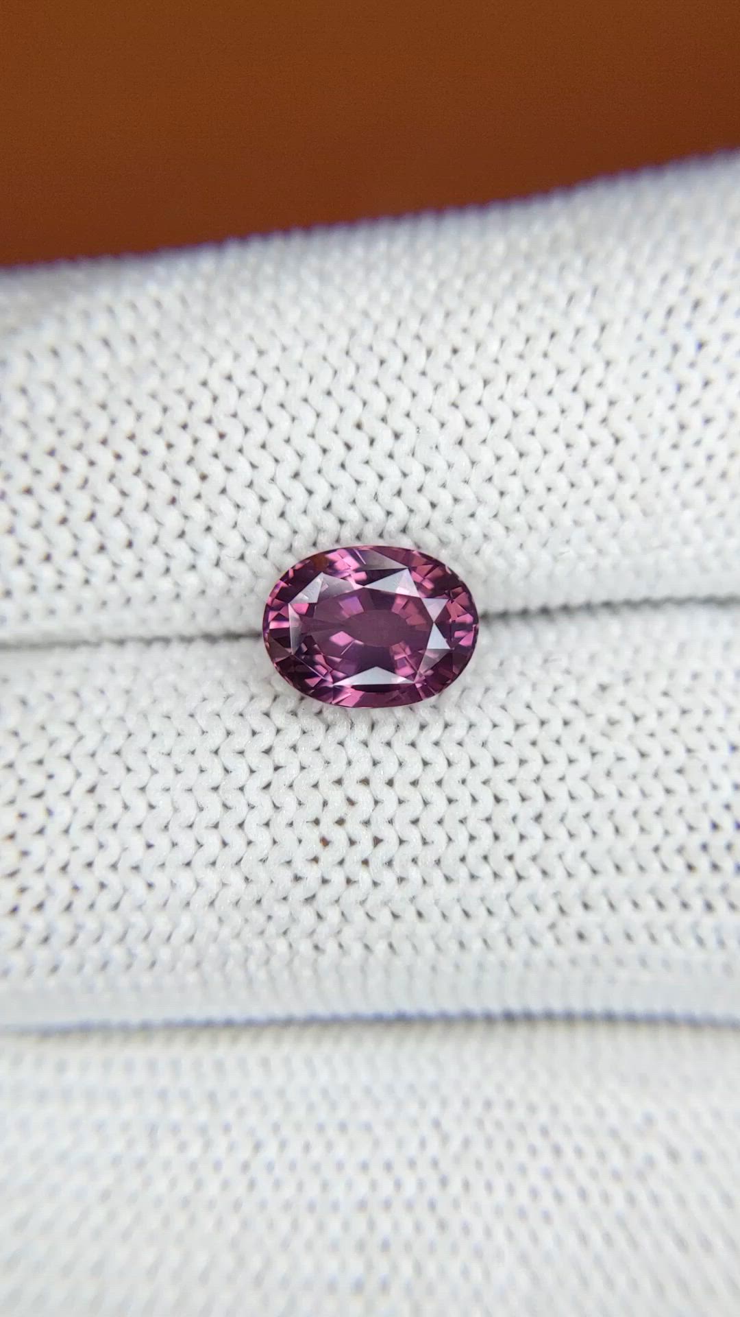 2.03 Ct. Purplish Pink Spinel from Ceylon (Sri Lanka) Size Video