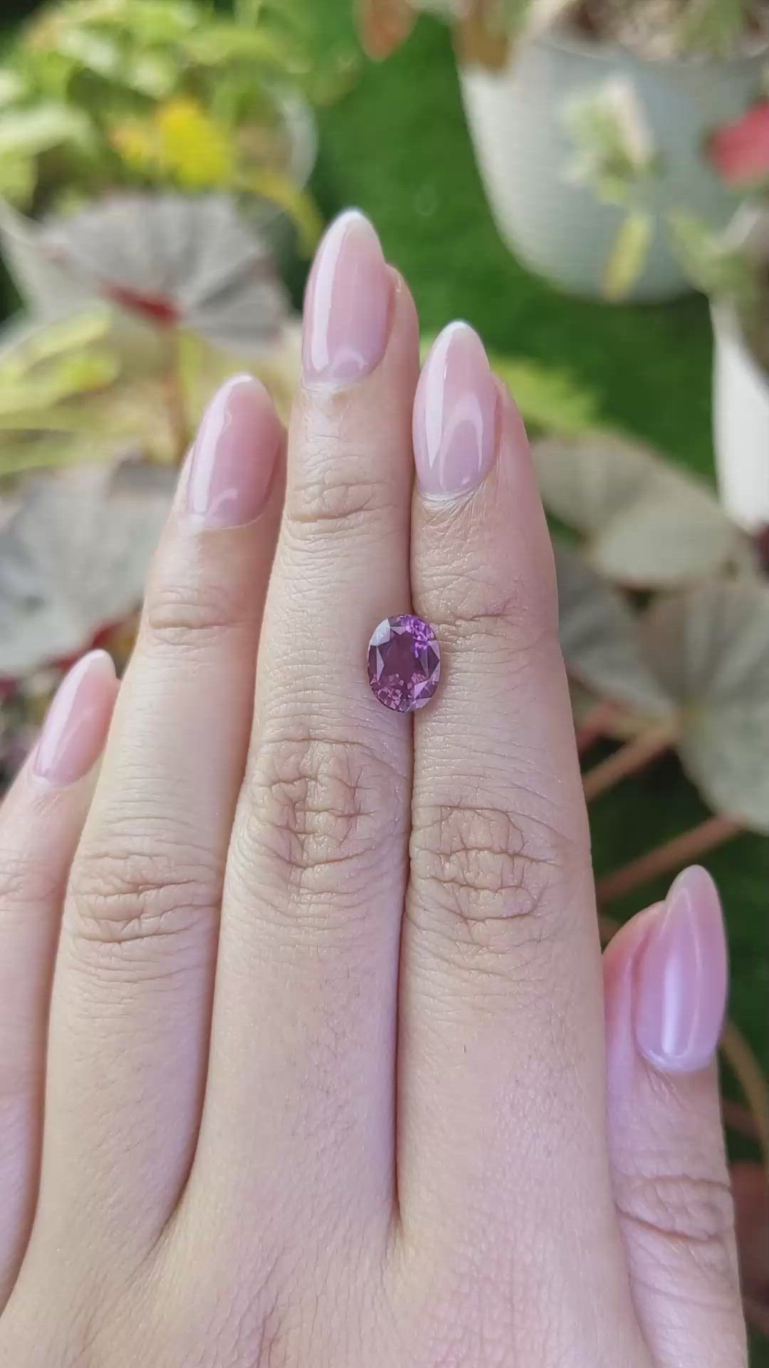 2.03 Ct. Purplish Pink Spinel from Ceylon (Sri Lanka) Size Video
