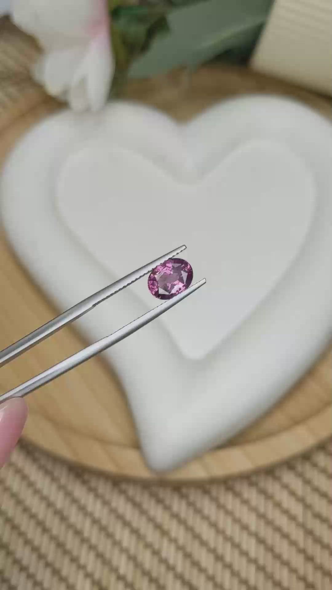 2.03 Ct. Purplish Pink Spinel from Ceylon (Sri Lanka) Size Video