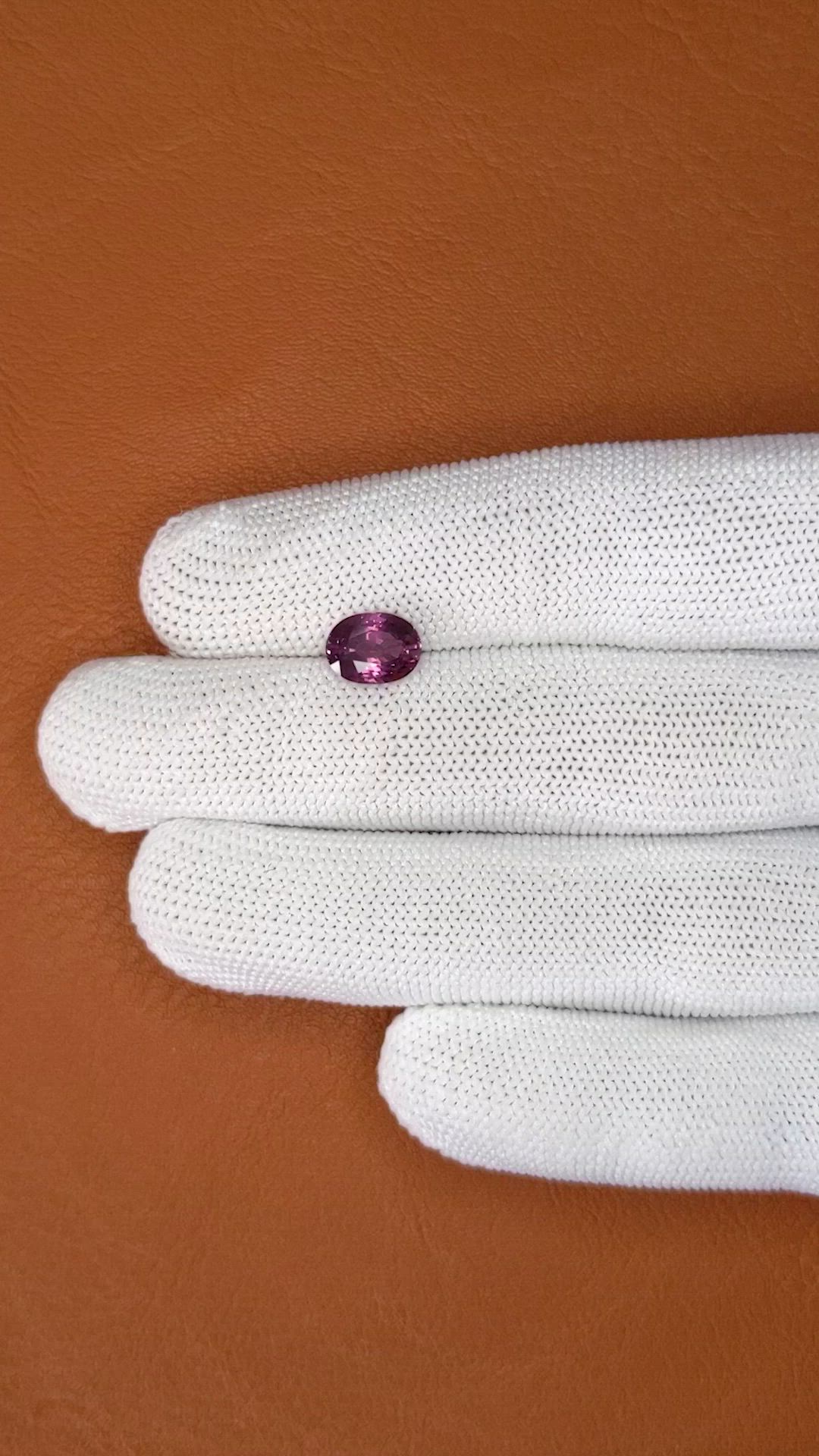 2.03 Ct. Purplish Pink Spinel from Ceylon (Sri Lanka) Size Video