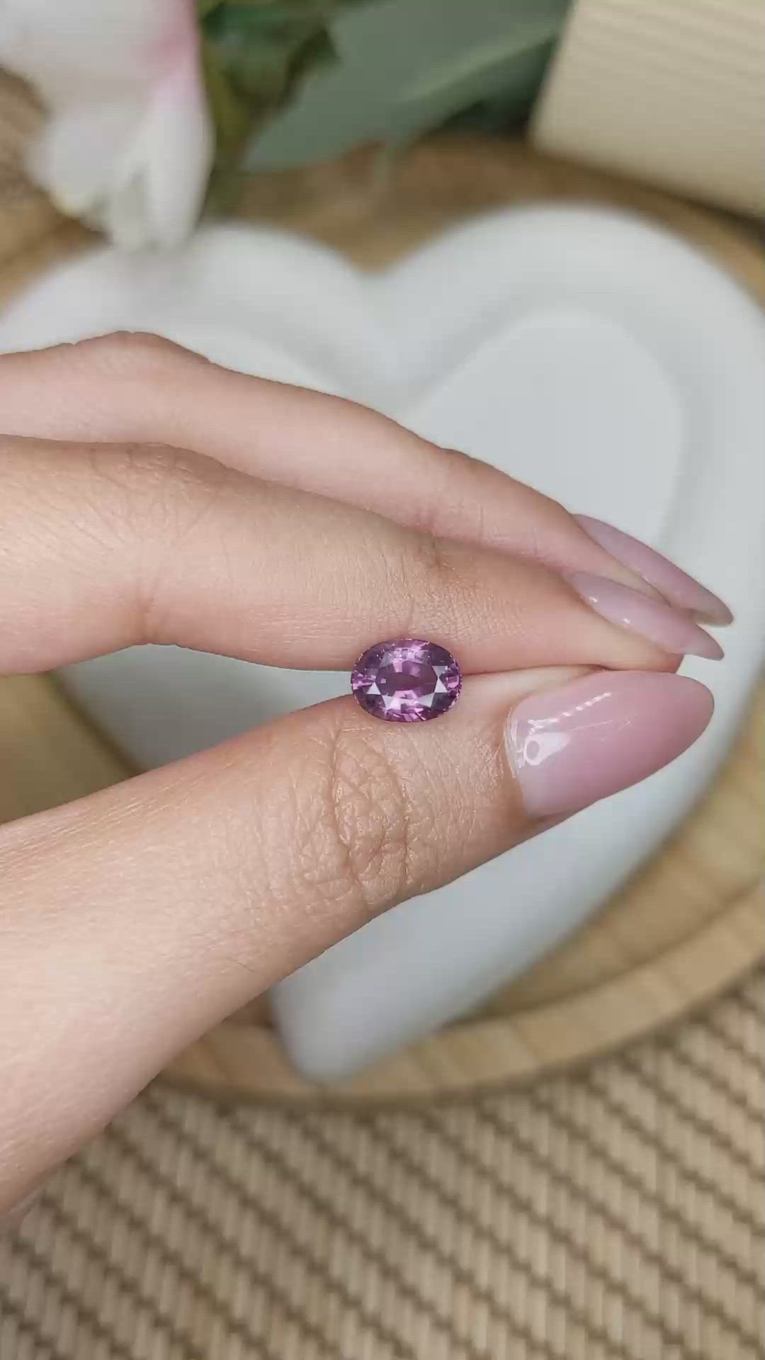 2.03 Ct. Purplish Pink Spinel from Ceylon (Sri Lanka) Size Video