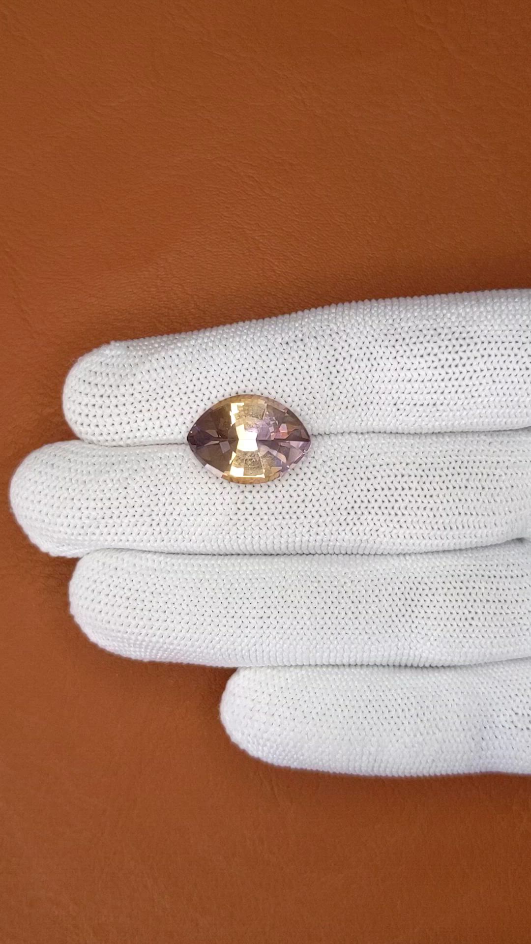 7.12 Ct. Bi Color Ametrine from Madagascar Size Video