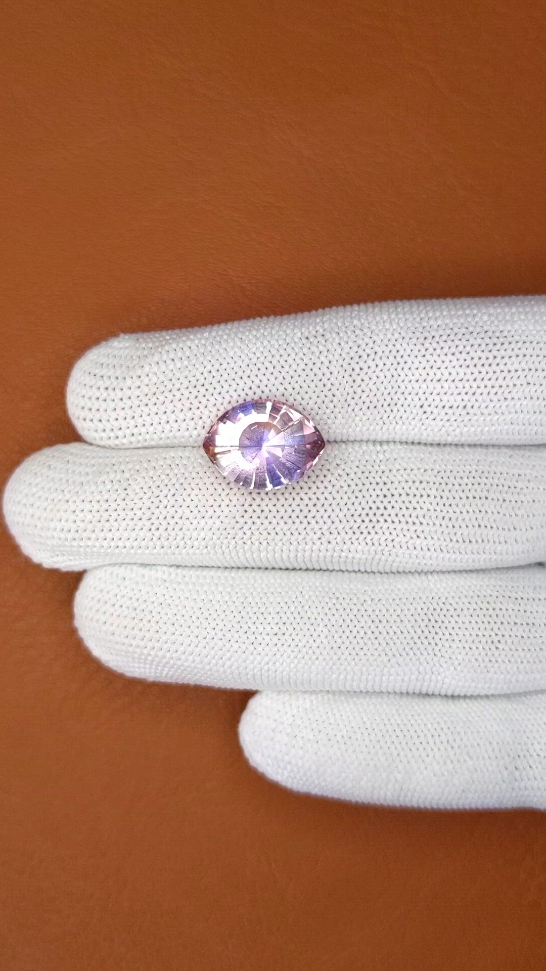 6.82 Ct. Bi Color Ametrine from Madagascar Size Video