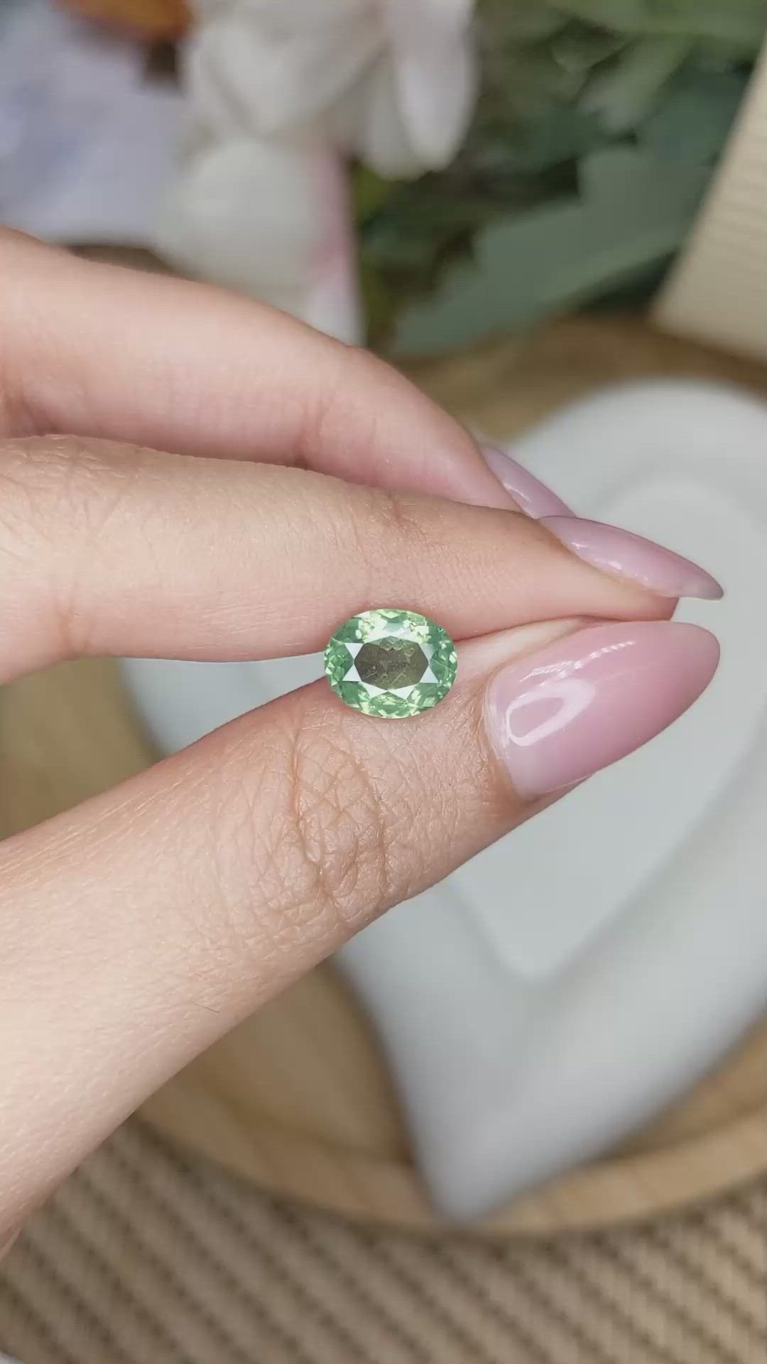 2.60 Ct. Green Zircon from Ceylon (Sri Lanka) Size Video