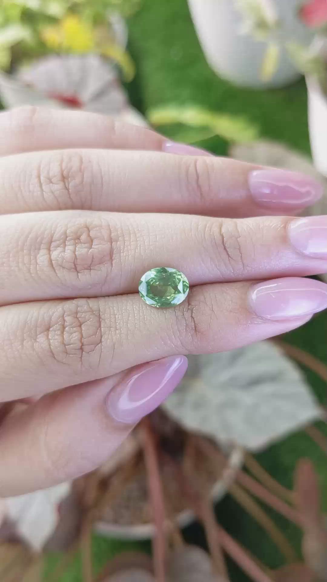 2.60 Ct. Green Zircon from Ceylon (Sri Lanka) Size Video