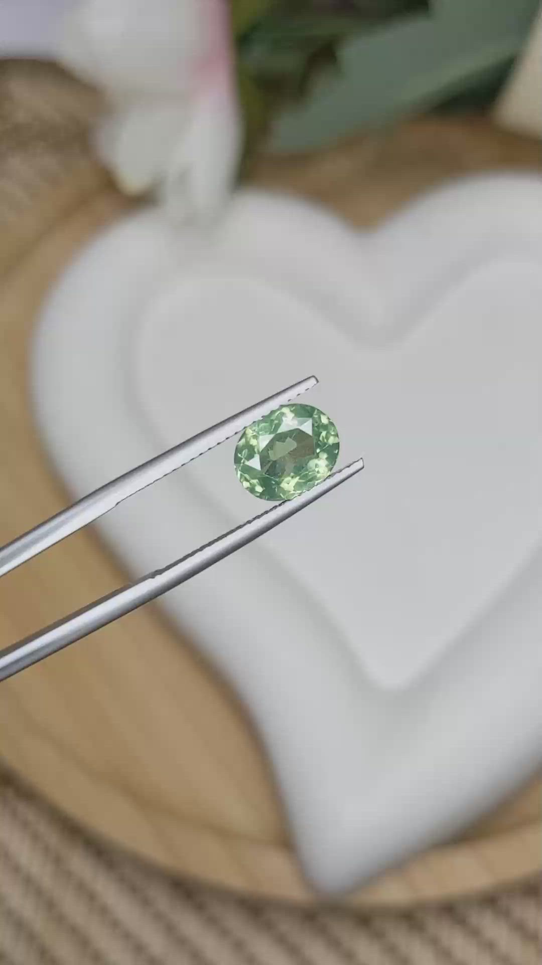 2.60 Ct. Green Zircon from Ceylon (Sri Lanka) Size Video