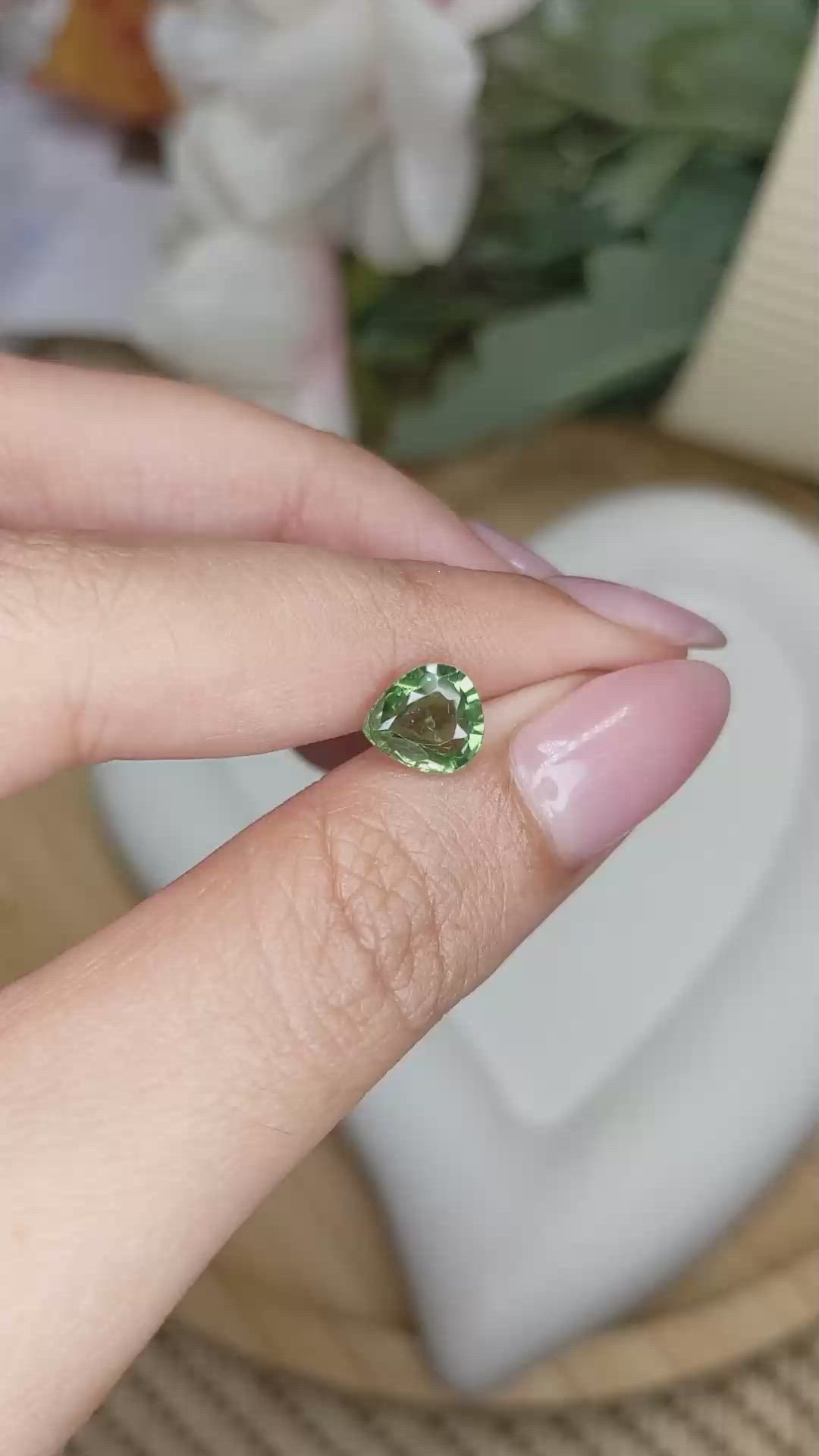 2.02 Ct. Green Zircon from Ceylon (Sri Lanka) Size Video